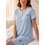 Voir la diapositive 2 : OZABI OZABI Chemise de Nuit Femme Microfibre Manches Courtes