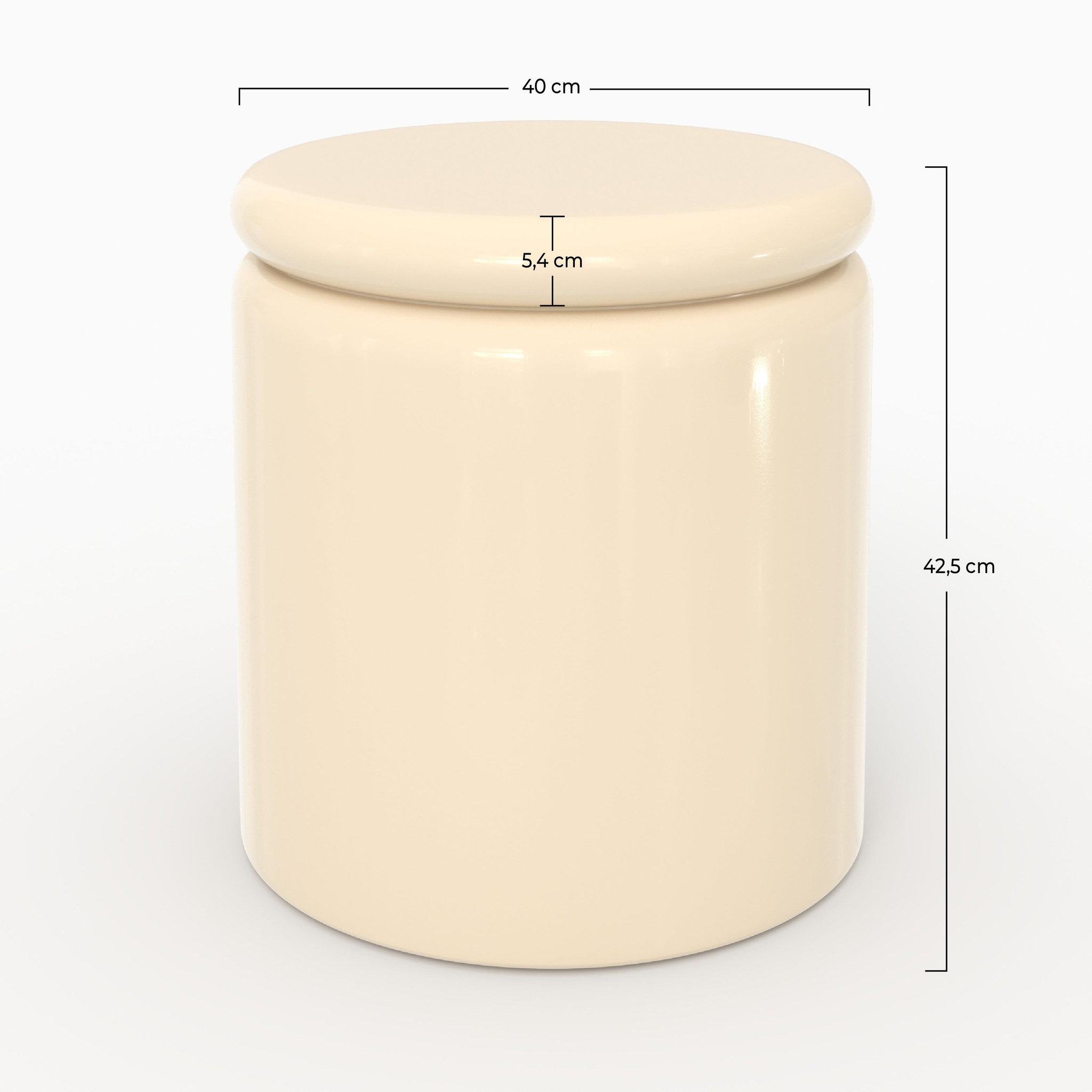 Voir la diapositive 4 : MAISON PAVANE Table d'appoint laquée blanche en MDF, D40 cm-Oscar