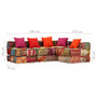 Voir la diapositive 6 : VIDAXL Pouf modulaire a 4 places Patchwork Tissu