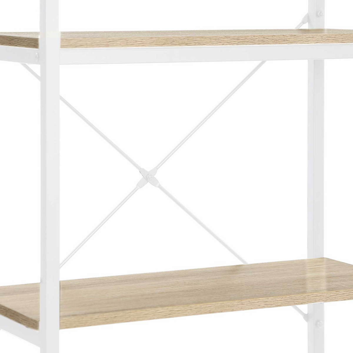 ID MARKET Etagère 5 niveaux DETROIT 170cm design industriel bois et métal blanc
