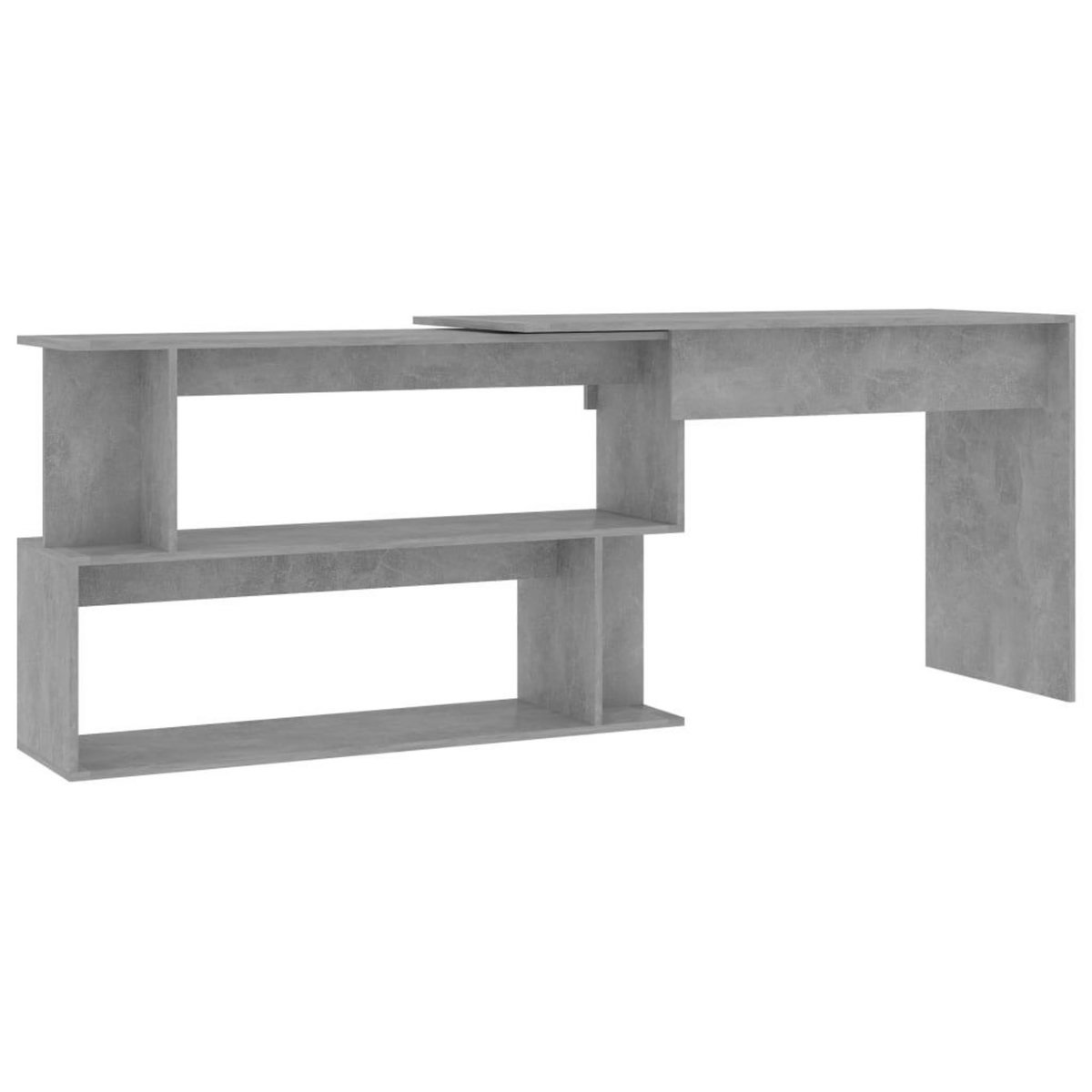 VIDAXL Bureau d'angle Gris beton 200x50x76 cm Bois d'ingenierie