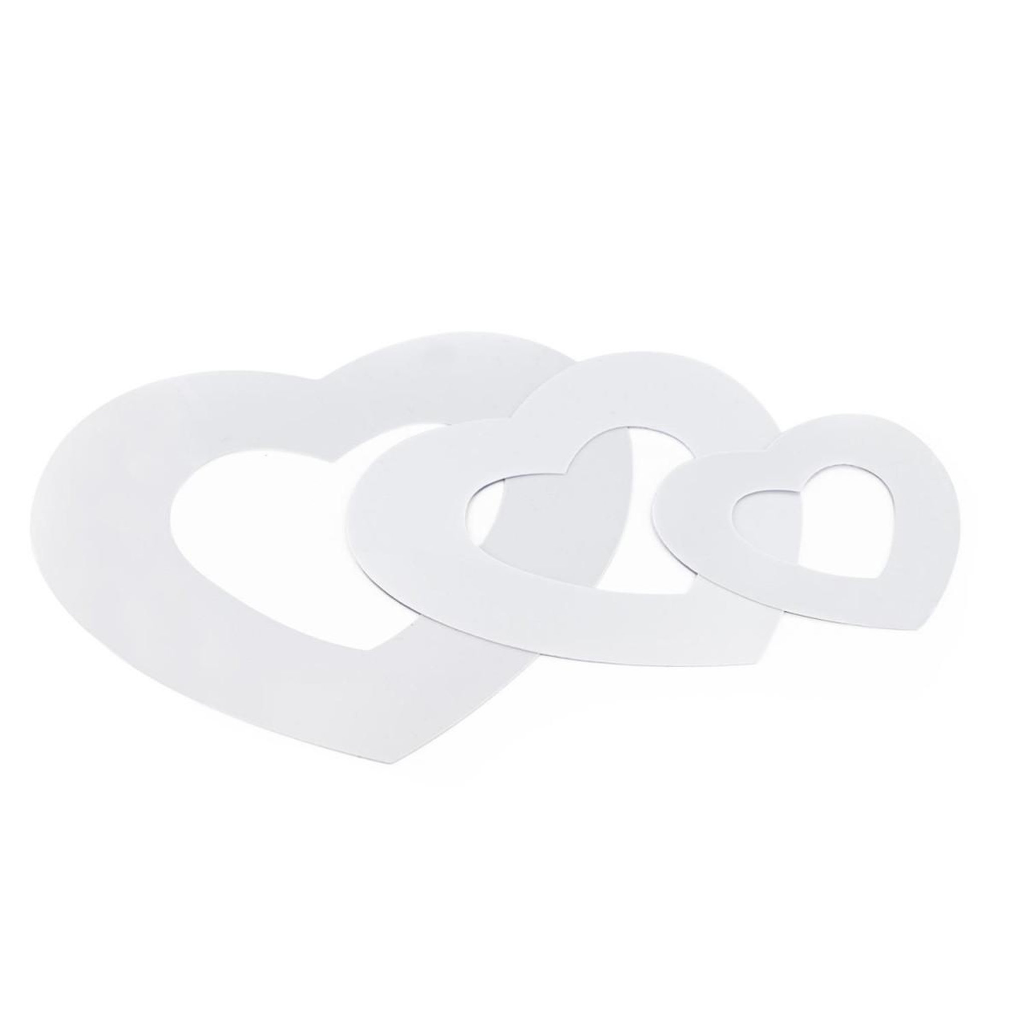 Lily Cook Lot de 3 pochoirs cake  love  20cm blanc