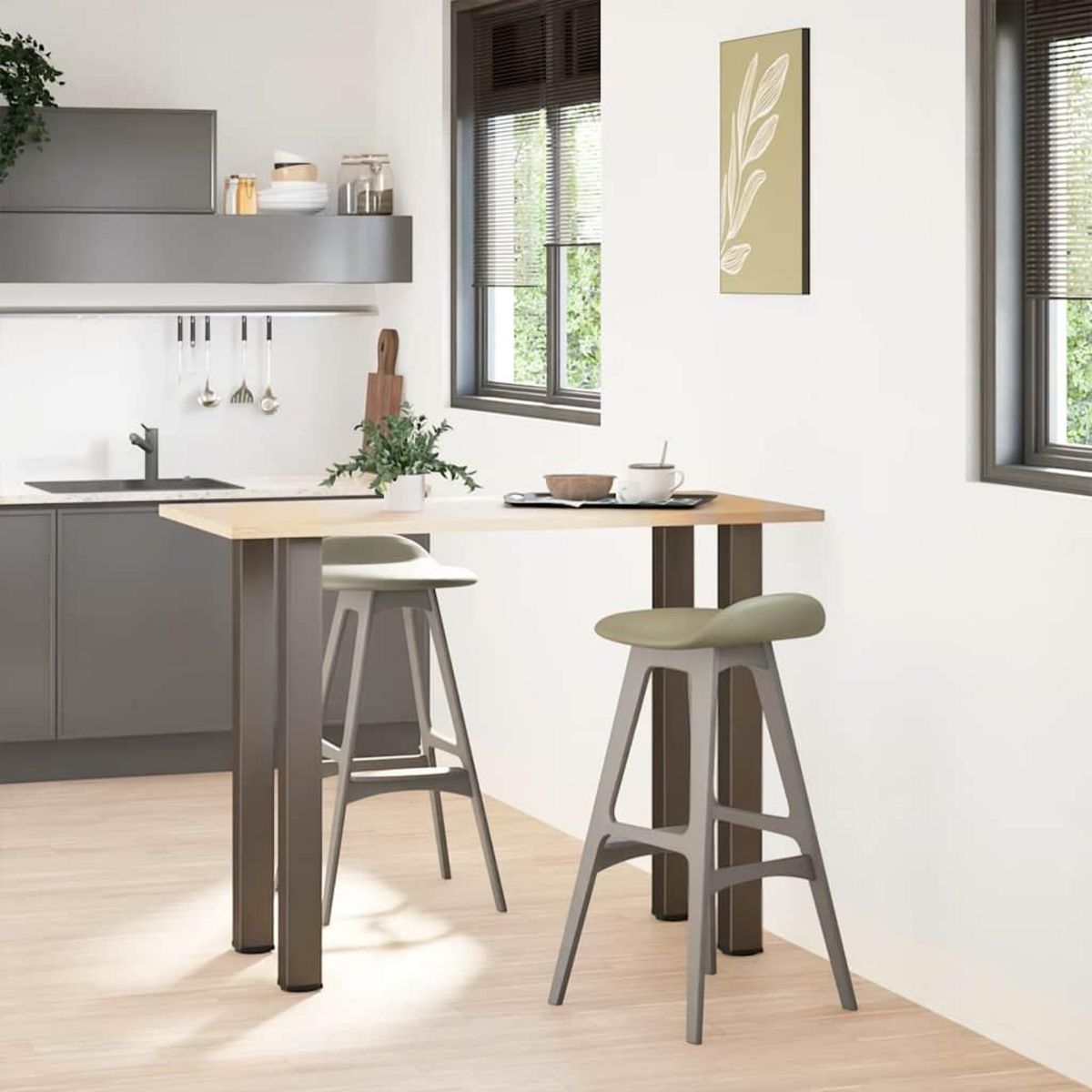 VIDAXL Pieds de table basse acier naturel 4 pcs 110-112 cm acier