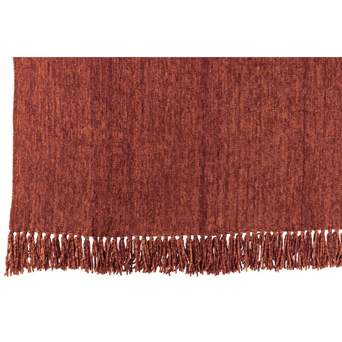 Paris Prix Plaid à Franges  Chenille  130x170cm Rouille