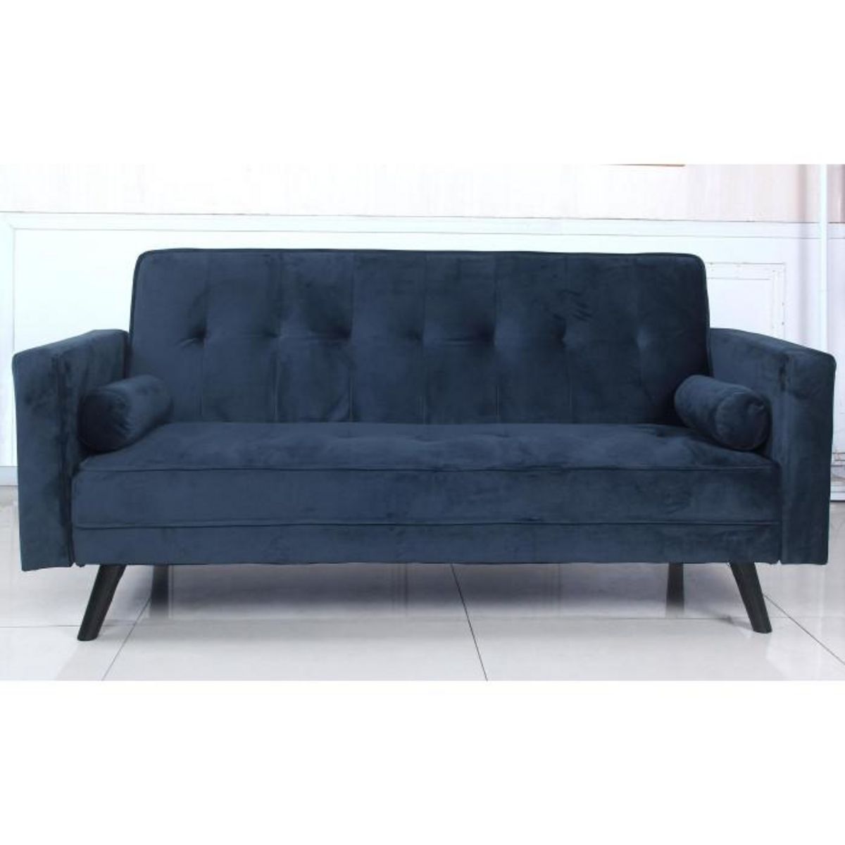 Paris Prix Canap&#xE9; Convertible 3 Places Scandinave  Navya  Bleu