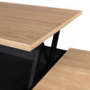Voir la diapositive 6 : ID MARKET Table basse 2 plateaux relevables rectangulaire EYLA avec coffre bois noir et façon hêtre