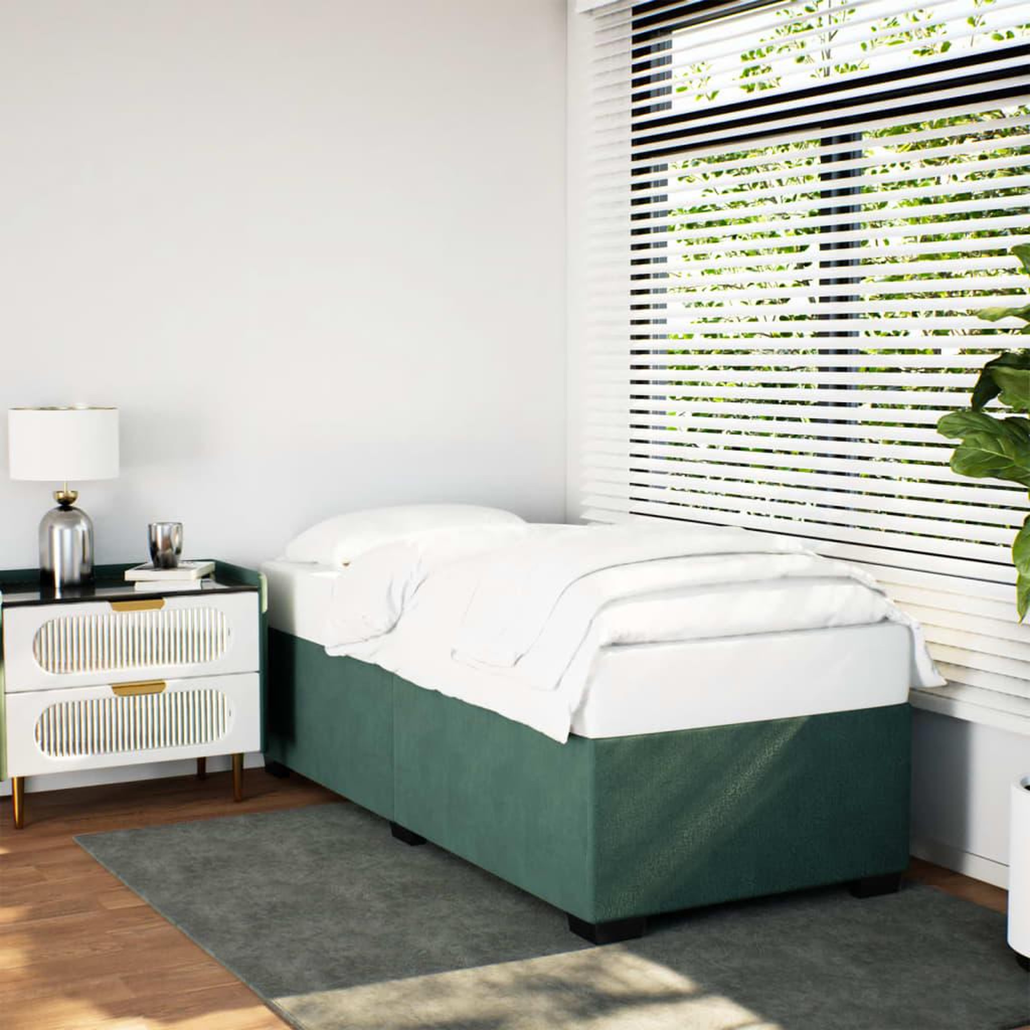 VIDAXL Cadre de lit sans matelas vert fonce 90x190 cm velours