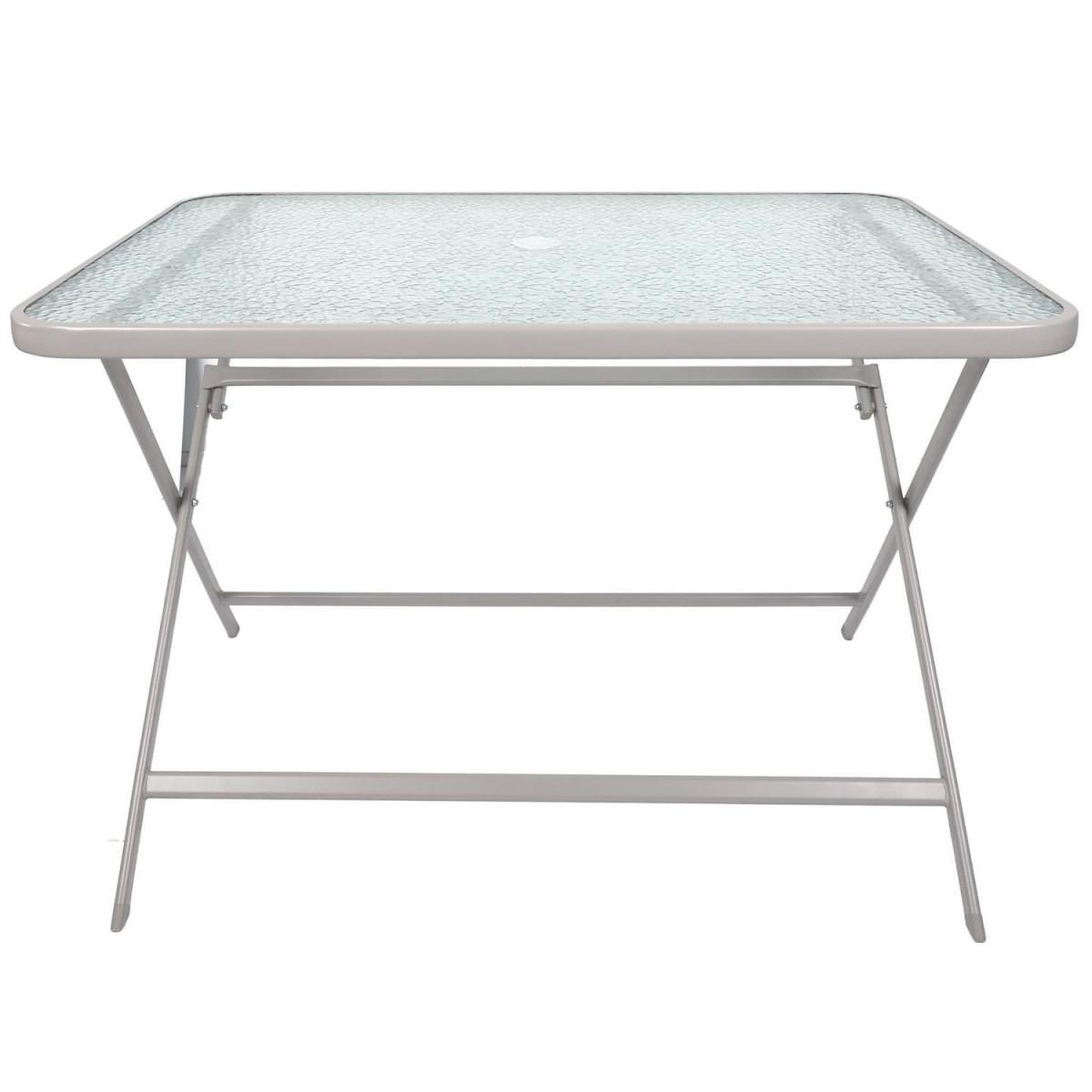 Voir la diapositive 2 : The Home Deco Factory Table de jardin en verre  formentera  110cm beige