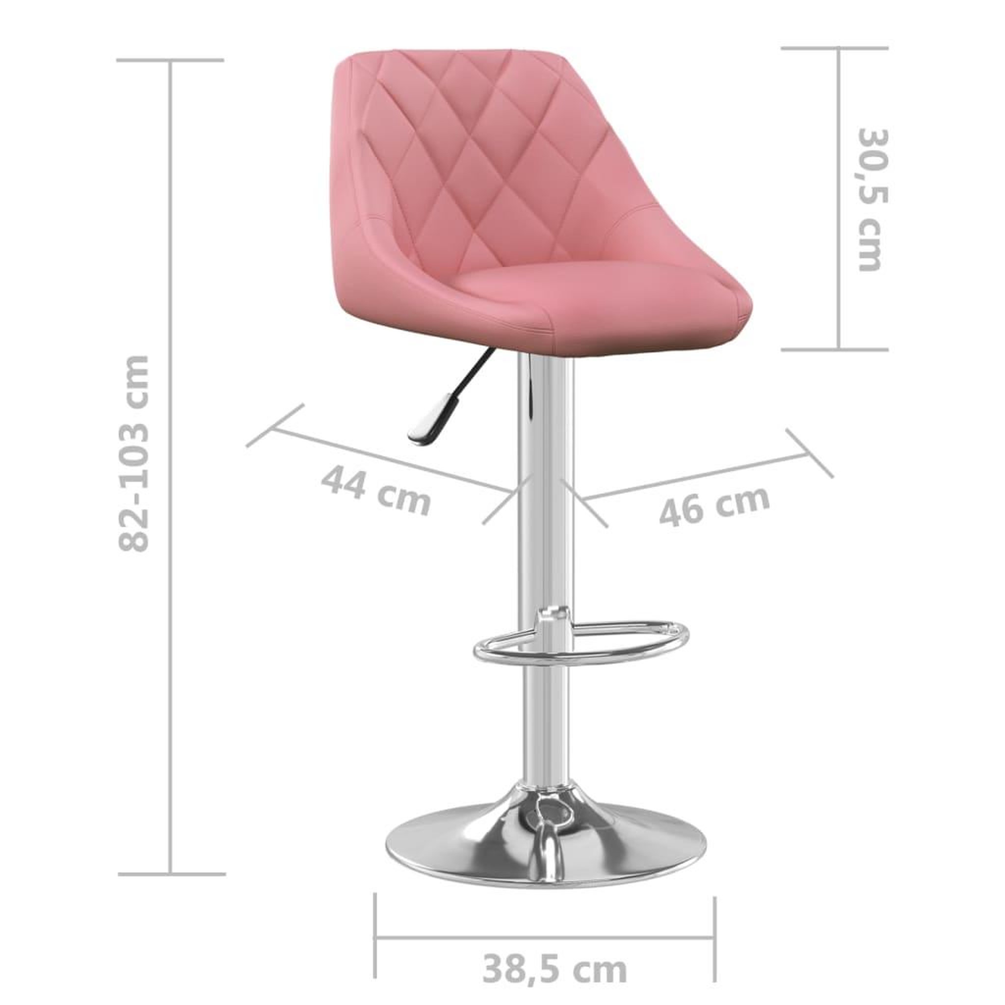 Voir la diapositive 6 : VIDAXL Tabourets de bar lot de 2 rose velours