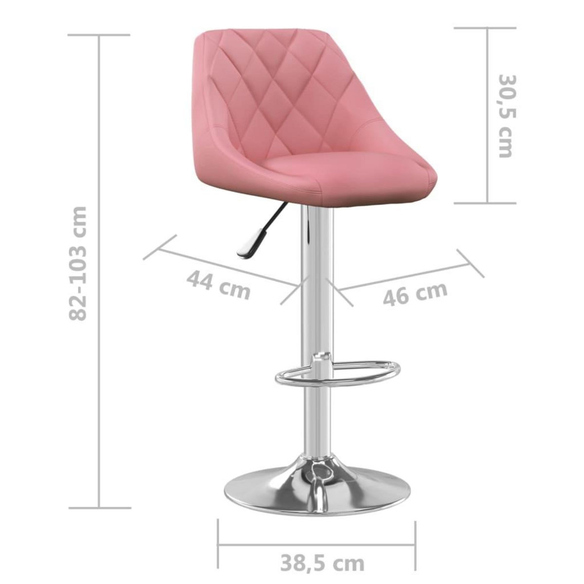 VIDAXL Tabourets de bar lot de 2 rose velours