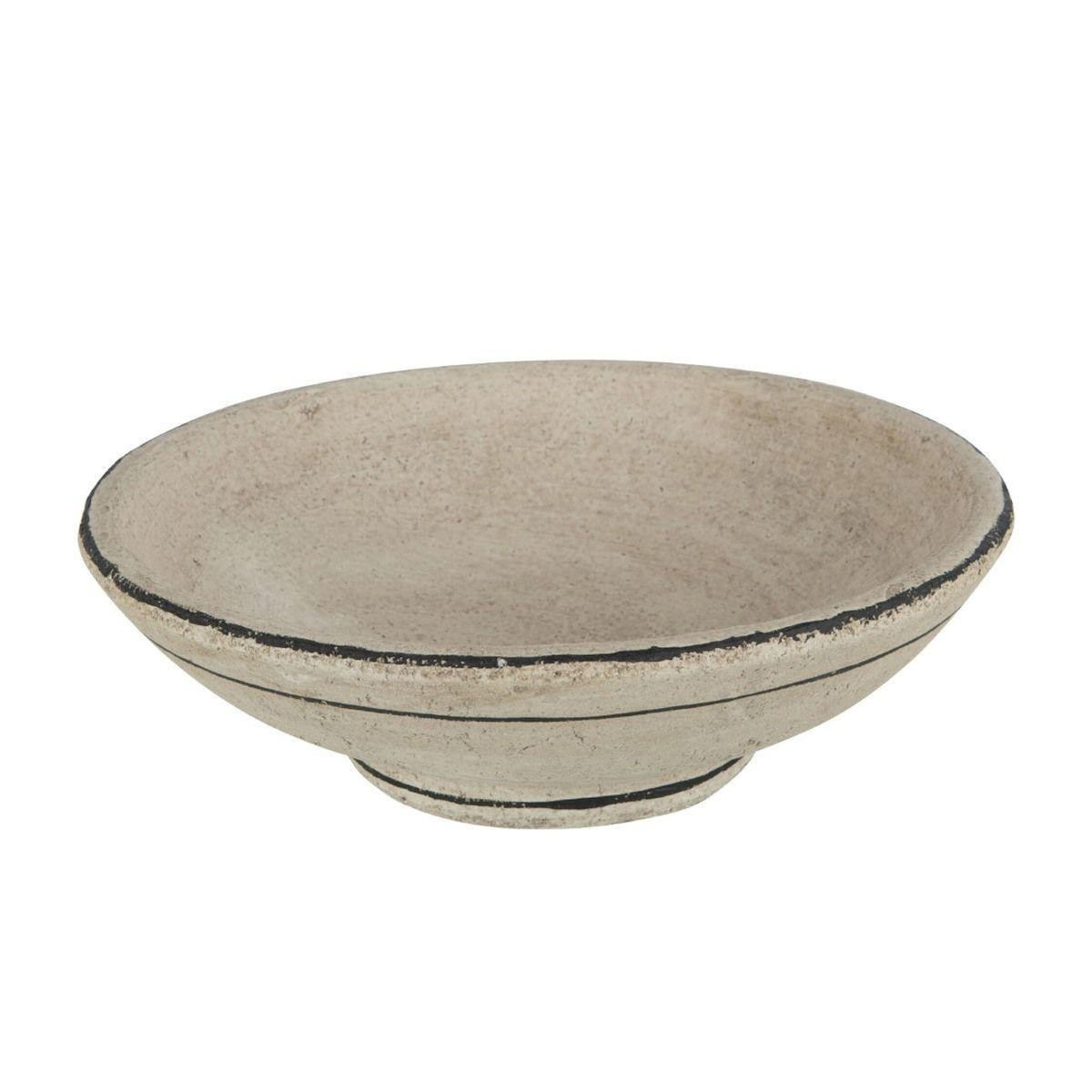 Paris Prix Coupelle Déco Terre Cuite  Ligne  30cm Beige & Noir