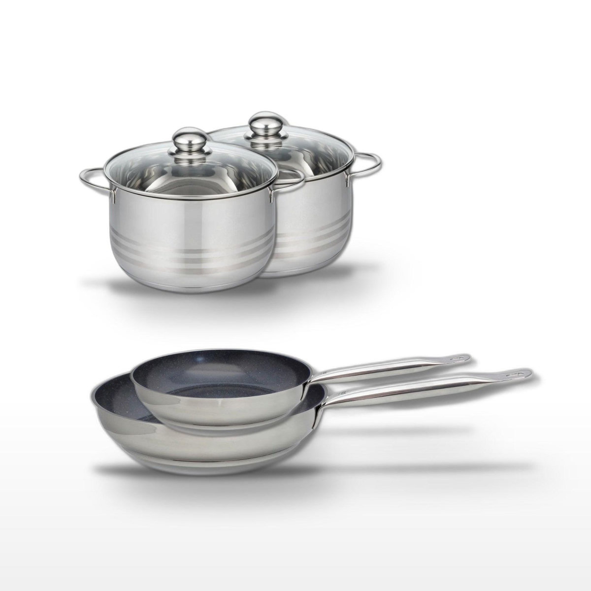 ELO Lot 2 Poêles 24/28 cm & 2 Faitouts 20/24 cm Elo Profi Therm Platinum