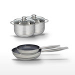 ELO Lot 2 Poêles 24/28 cm & 2 Faitouts 20/24 cm Elo Profi Therm Platinum