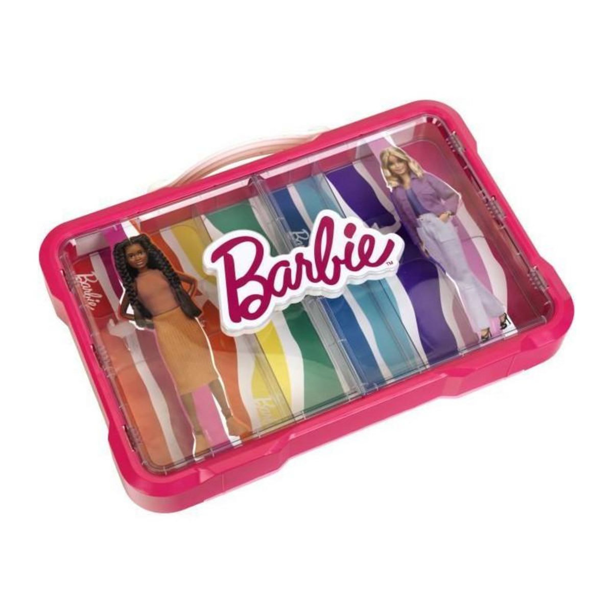 Klein Mallette vitrine Barbie - KLEIN - 5808 - Pour 6 poupées avec fermoir lumineux - Des 3 ans