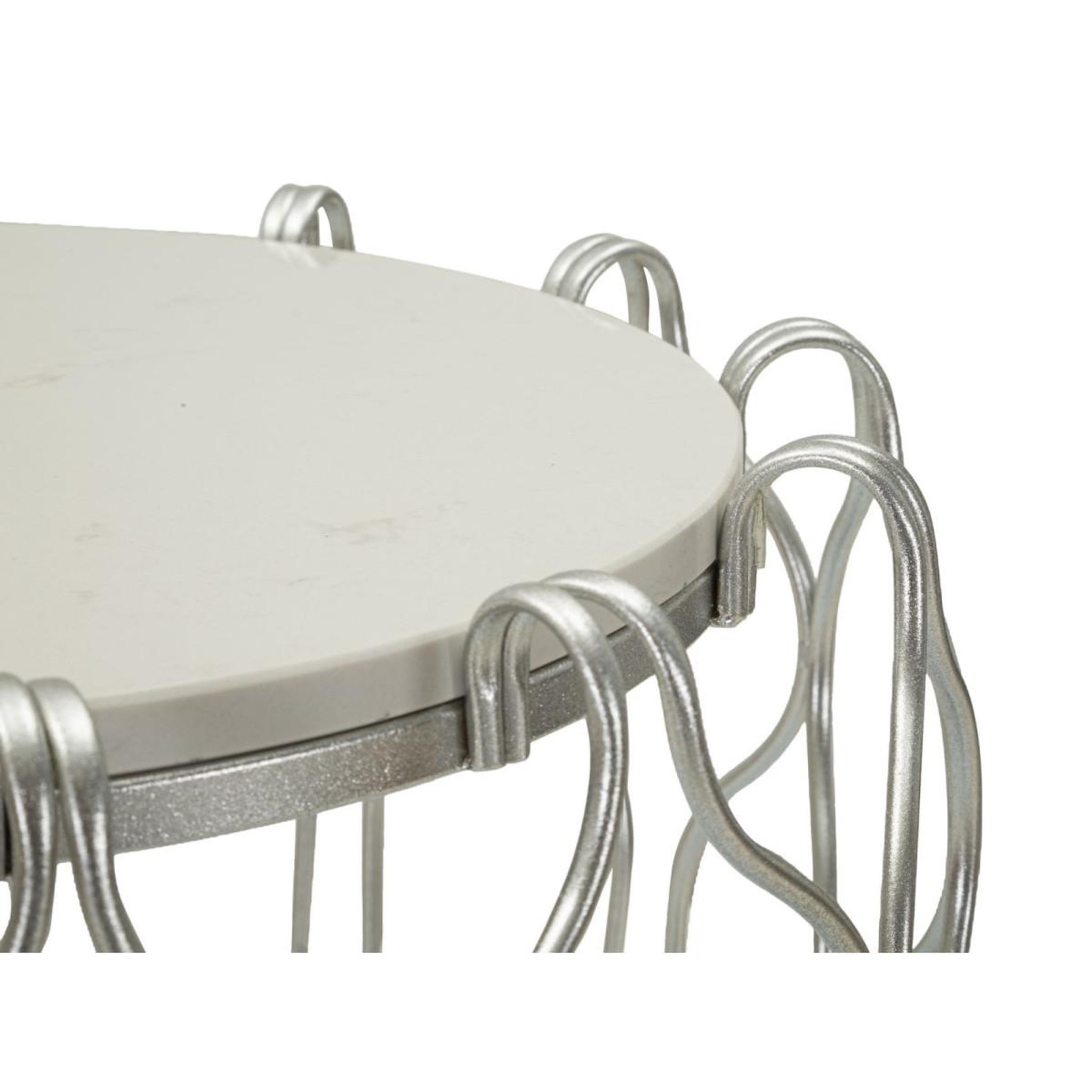 Voir la diapositive 4 : Paris Prix Table d'appoint en marbre  hook  61cm argent