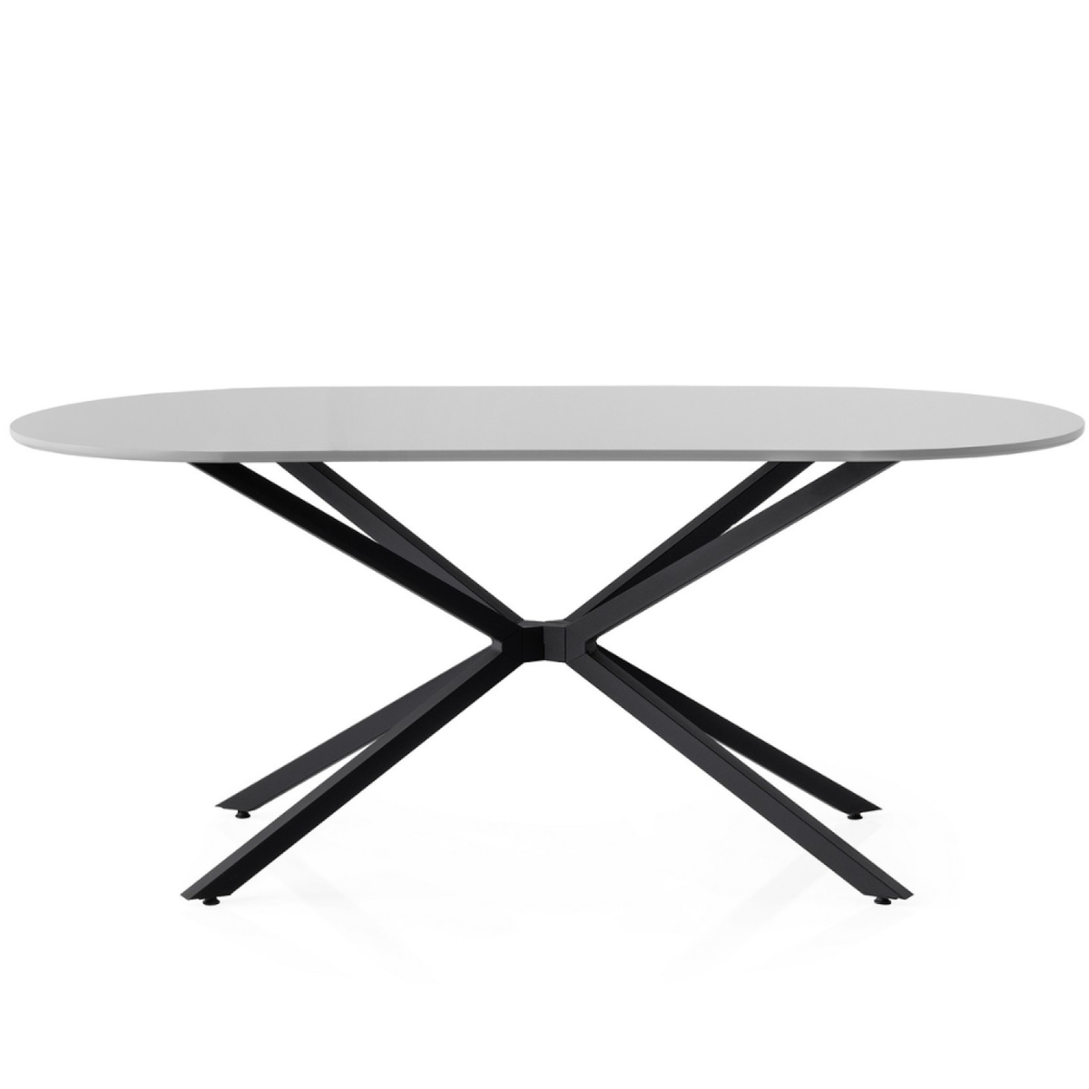 CONCEPT USINE Table à manger 6 personnes gris et noir 180 cm KARVIA