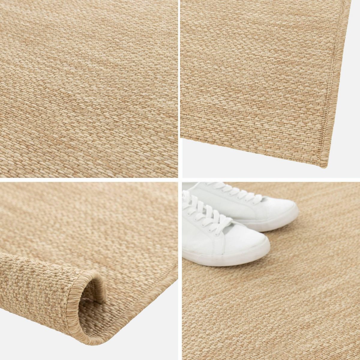 SWEEEK Tapis intérieur/extérieur effet jute coloris naturel, stabilisé aux UV