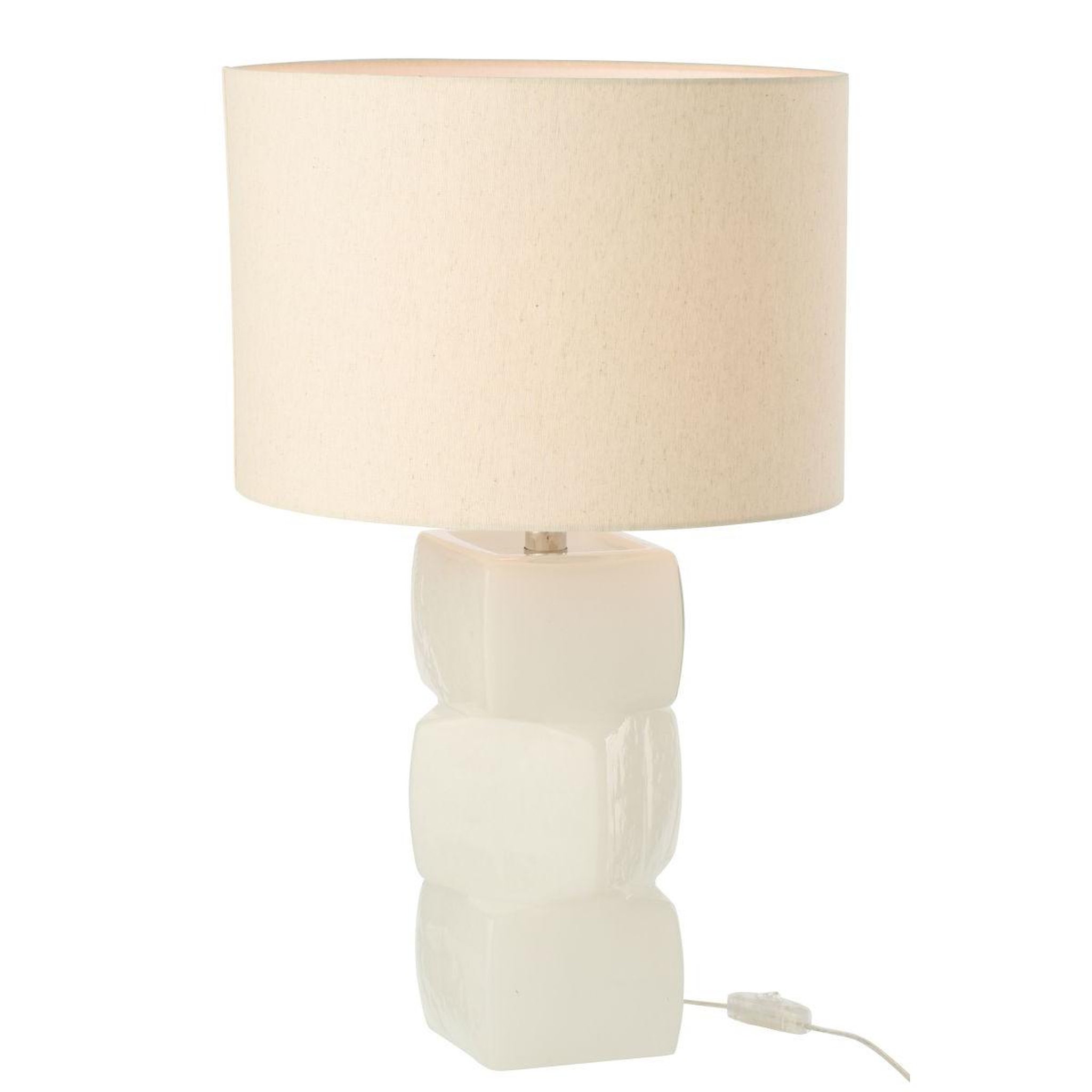 Voir la diapositive 2 : J-LINE Lampe à poser design  3 cubes  62cm blanc