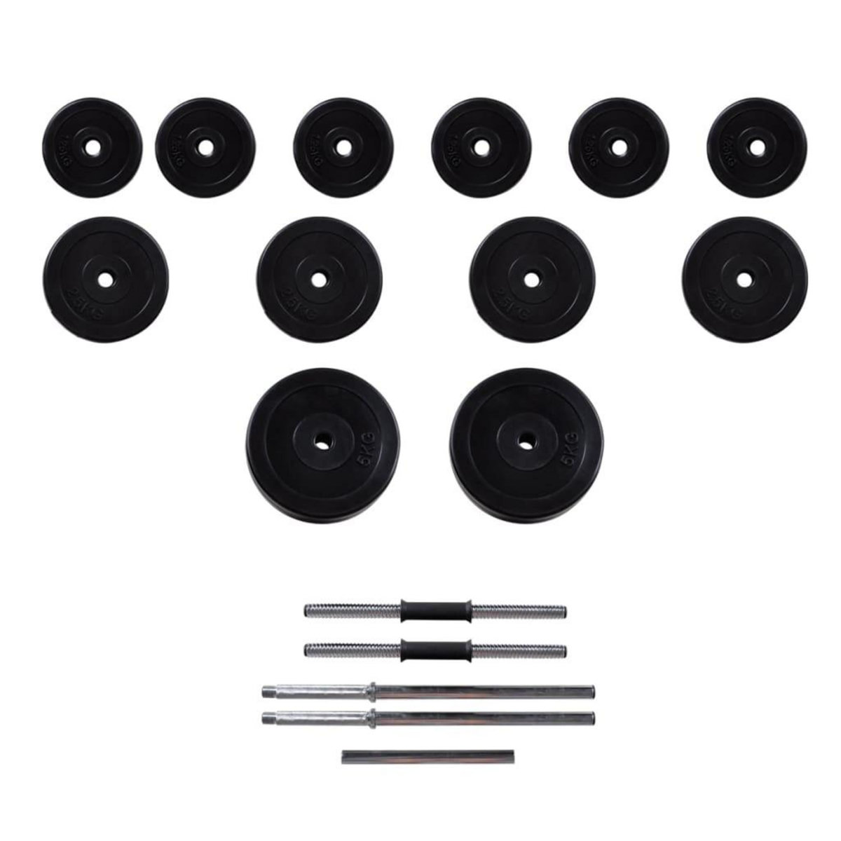 VIDAXL Kit de barre d'haltere et 2 halteres 30,5 kg