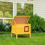 Voir la diapositive 4 : PAWHUT Maison niche pour chat sur pied toit bitumé ouvrant porte fenêtre bois verni