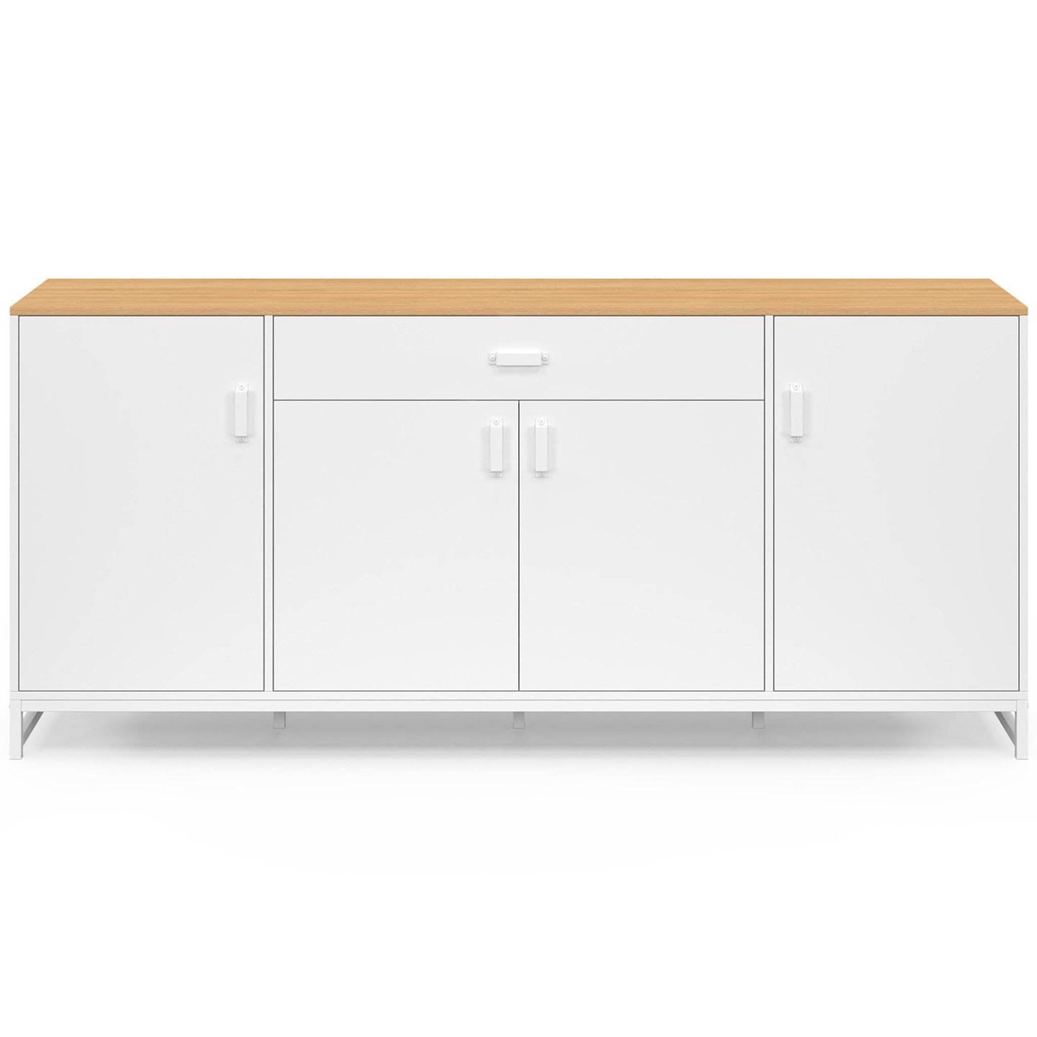 Voir la diapositive 3 : ID MARKET Buffet 180 cm washington xxl 4 portes et 1 tiroir bois et blanc