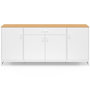 Voir la diapositive 3 : ID MARKET Buffet 180 cm WASHINGTON XXL 4 portes et 1 tiroir bois et blanc