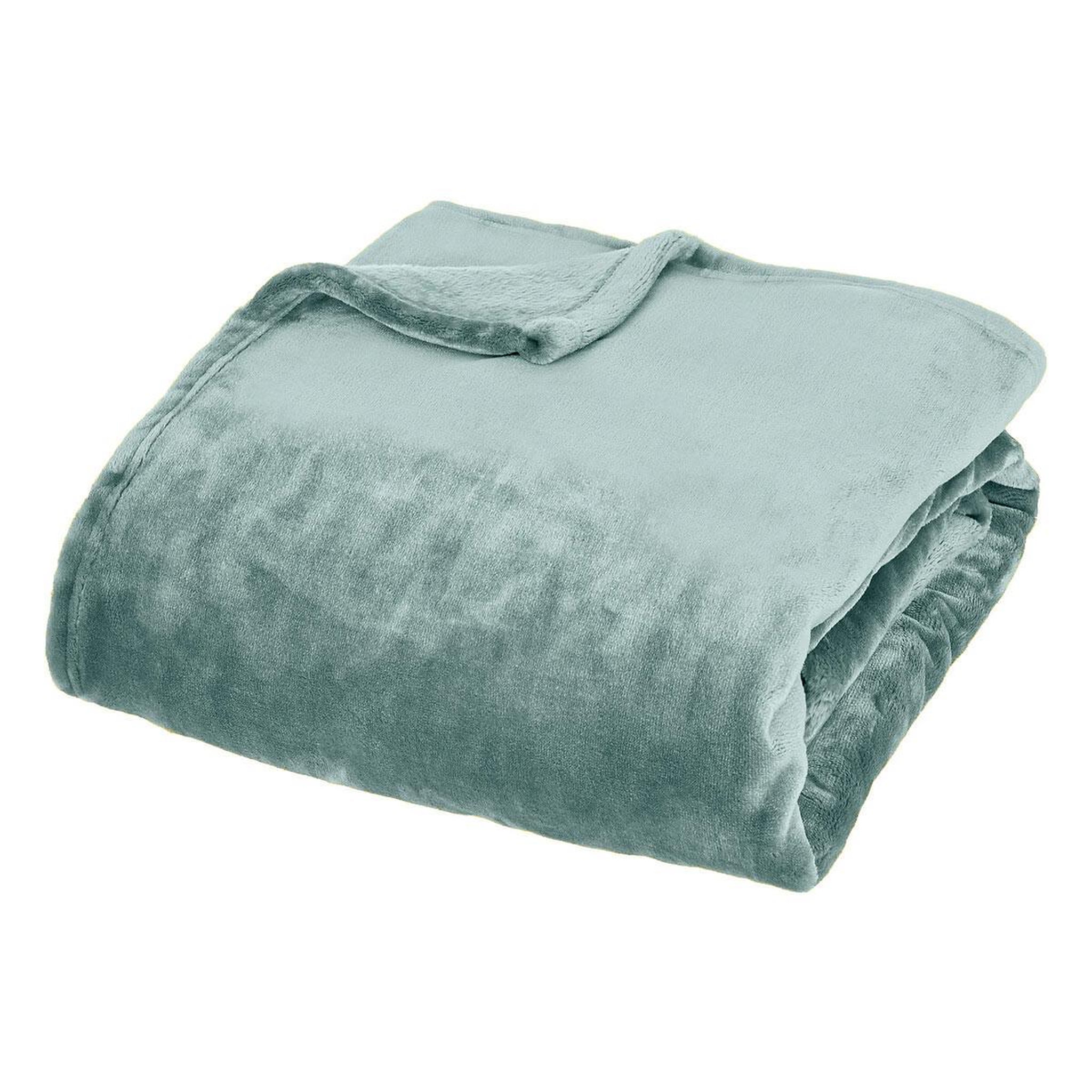 ATMOSPHERA Plaid en flanelle  cuddly  130x180cm bleu givré