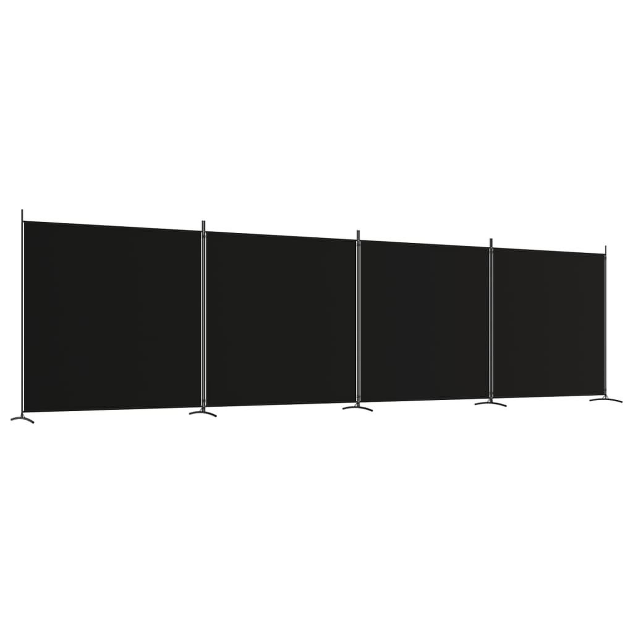 Voir la diapositive 2 : VIDAXL Cloison de separation 4 panneaux Noir 698x180 cm Tissu