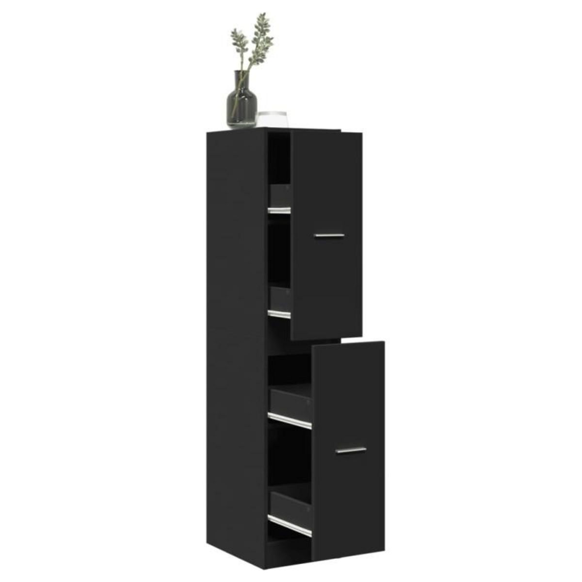 VIDAXL Armoire d apothicaire noir 30x41x144,5 cm bois d ingénierie