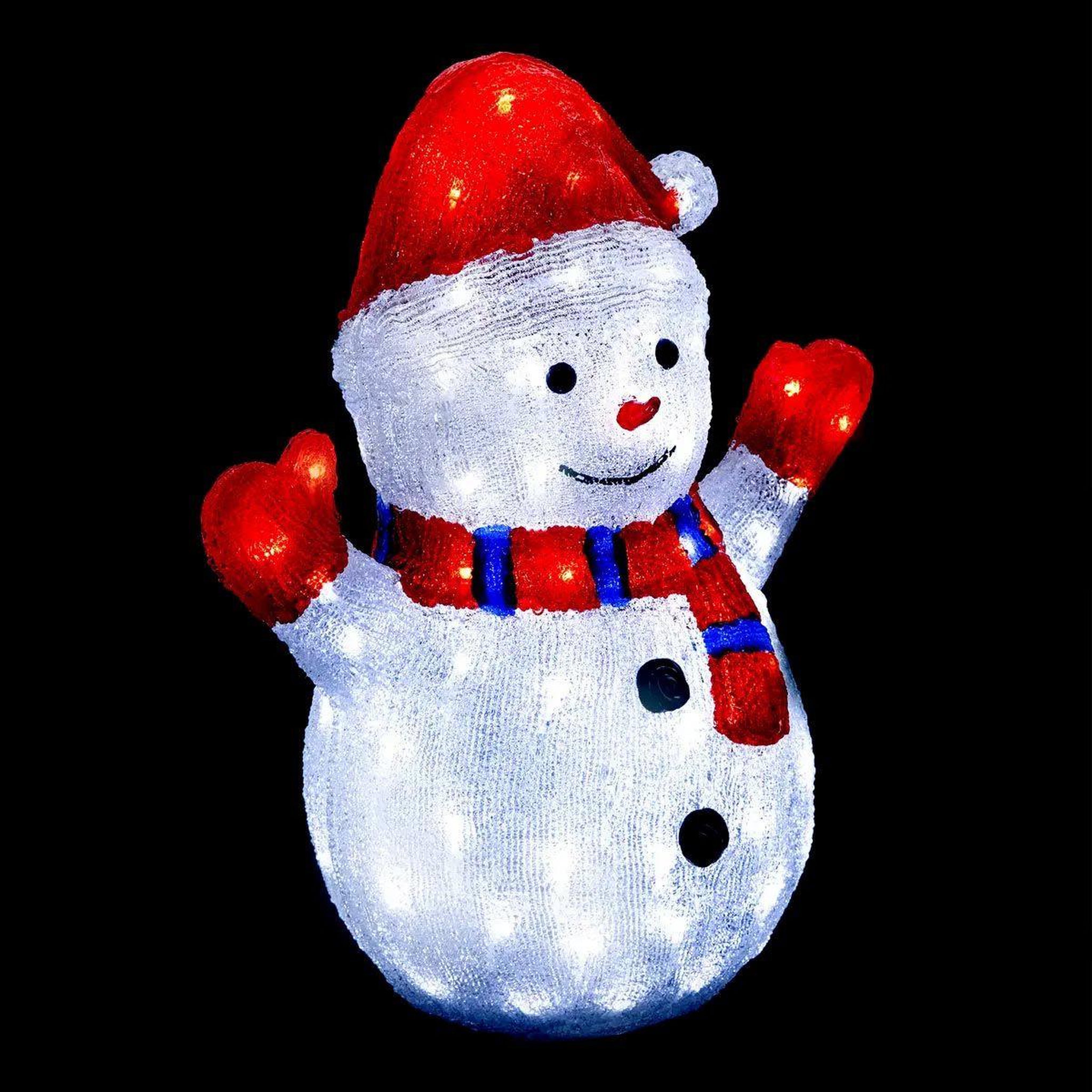 FEERIC LIGHT & CHRISTMAS Décoration lumineuse extérieur  bonhomme de neige  48cm blanc