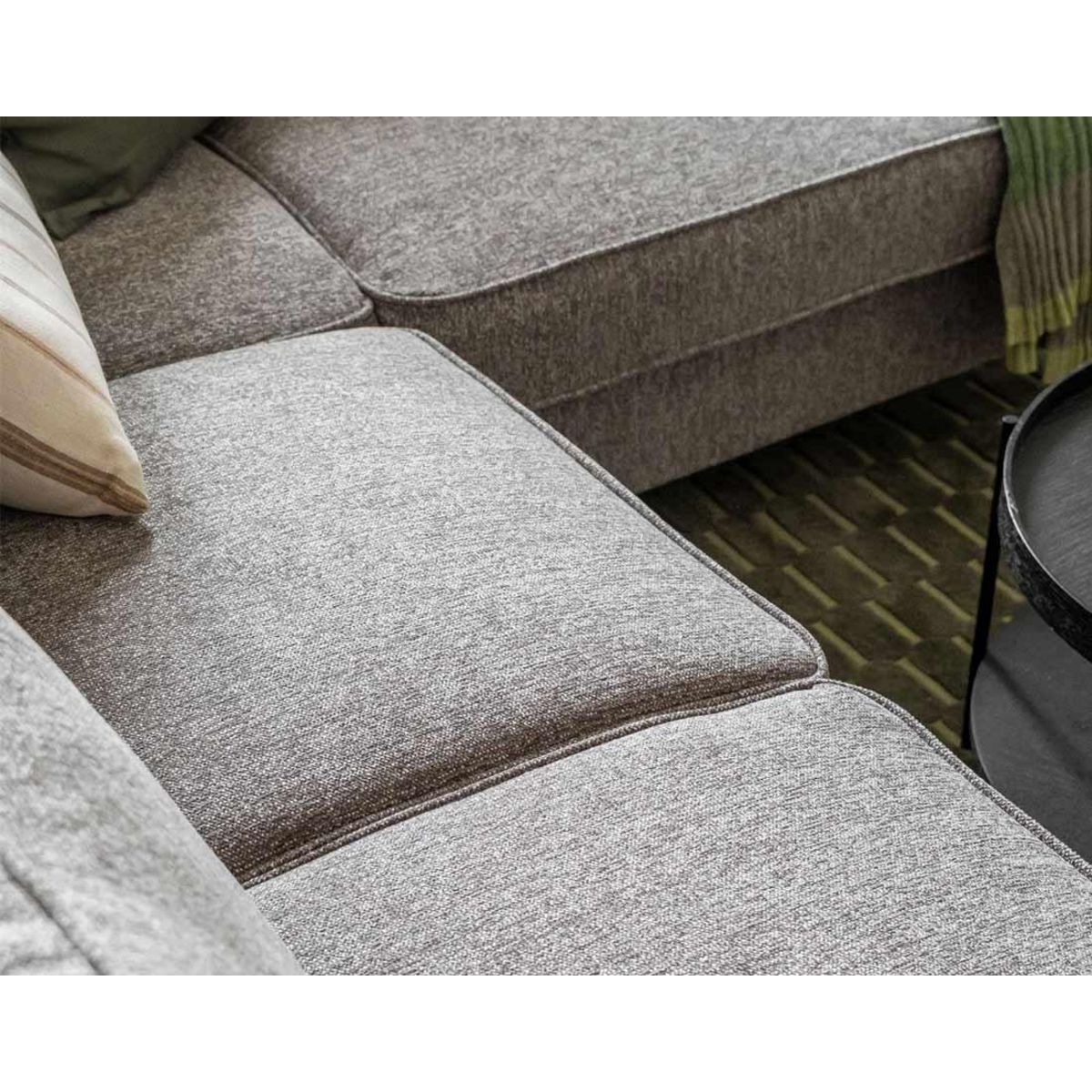 BEST MOBILIER Molly - canapé d'angle droit 5 places convertible en tissu