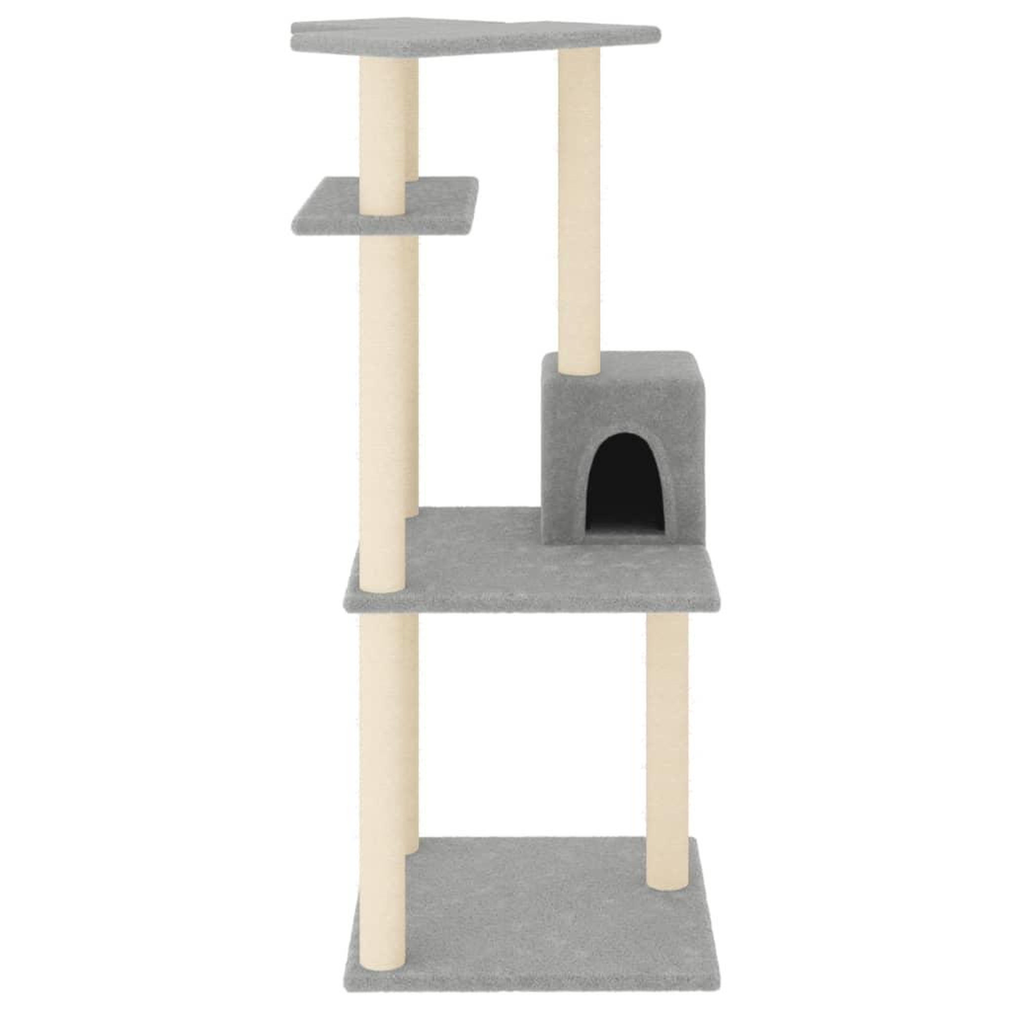 Voir la diapositive 3 : VIDAXL Arbre a chat avec griffoirs en sisal gris clair 123 cm
