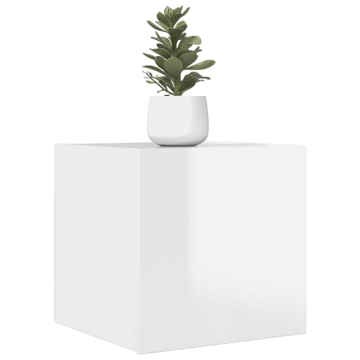 VIDAXL Meuble TV mural Blanc brillant 30,5x30x30 cm