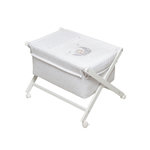 INTERBABY Berceau en Croix Bear Sleeping en Gris - Sécurité et Confort pour Bébé