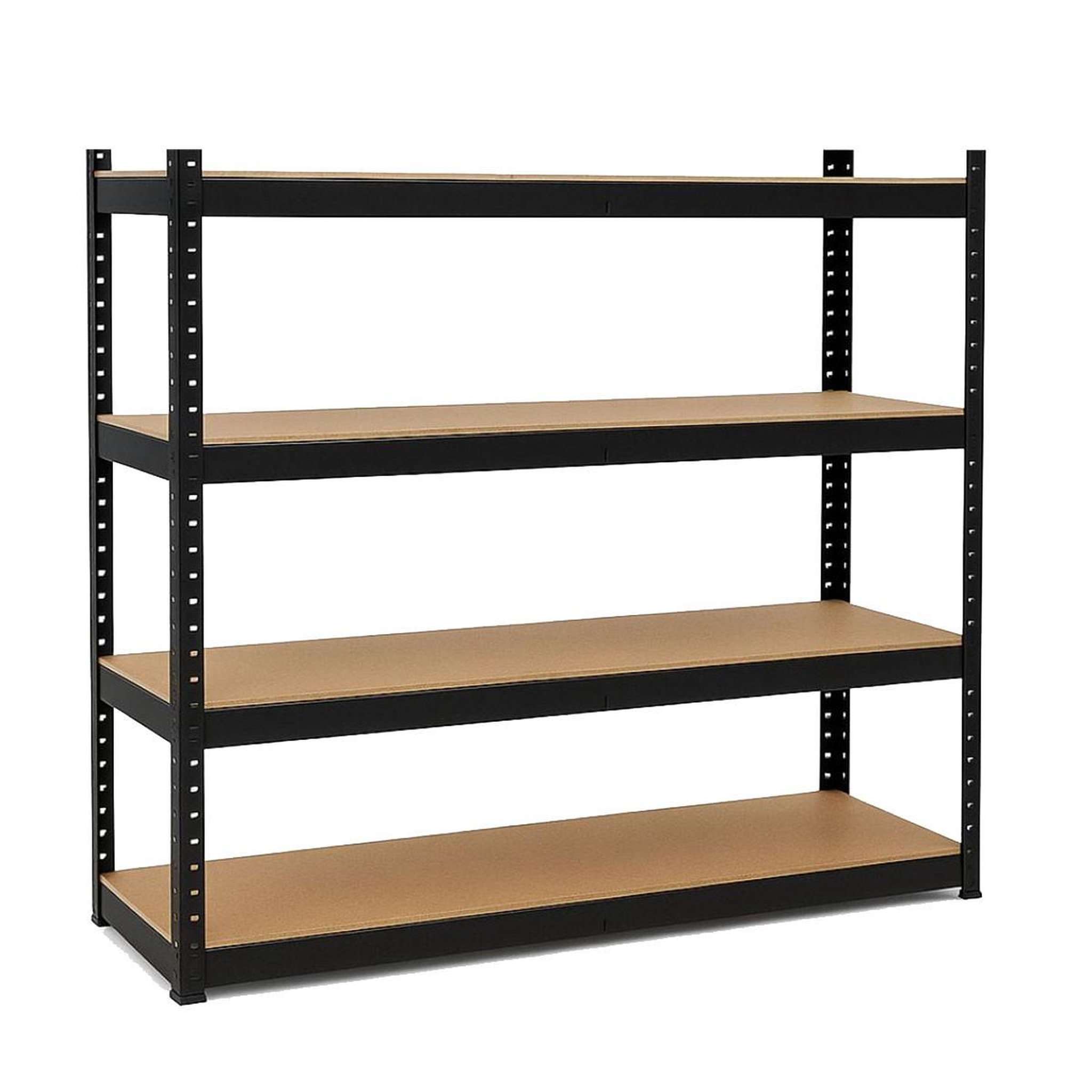 INTEC Etagère de rangement charges lourdes 1600kg noire 160 x 60 x h180cm - rayonnage métal 4 plateaux bois intec
