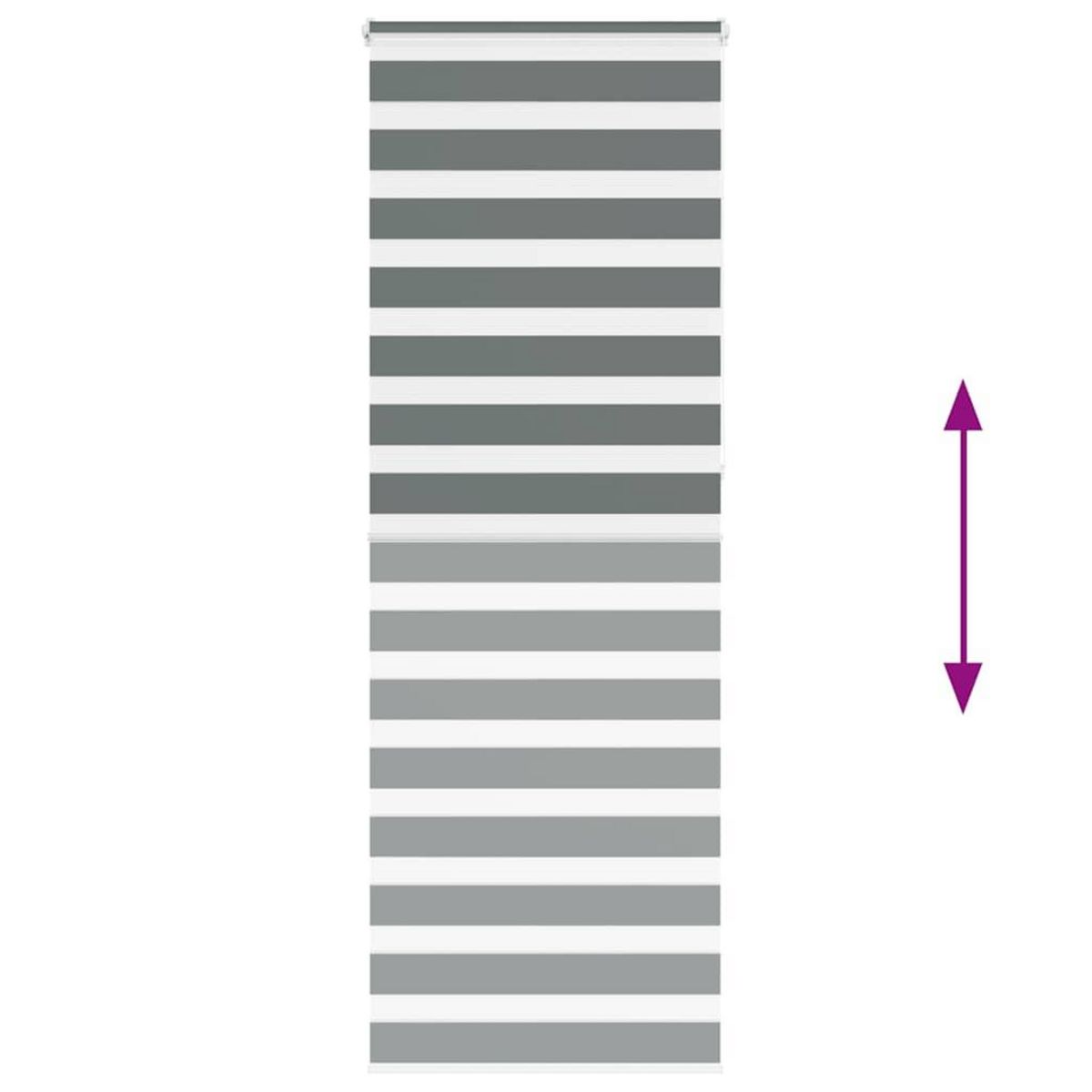 VIDAXL Store zebre gris fonce largeur du tissu 70,9 cm polyester