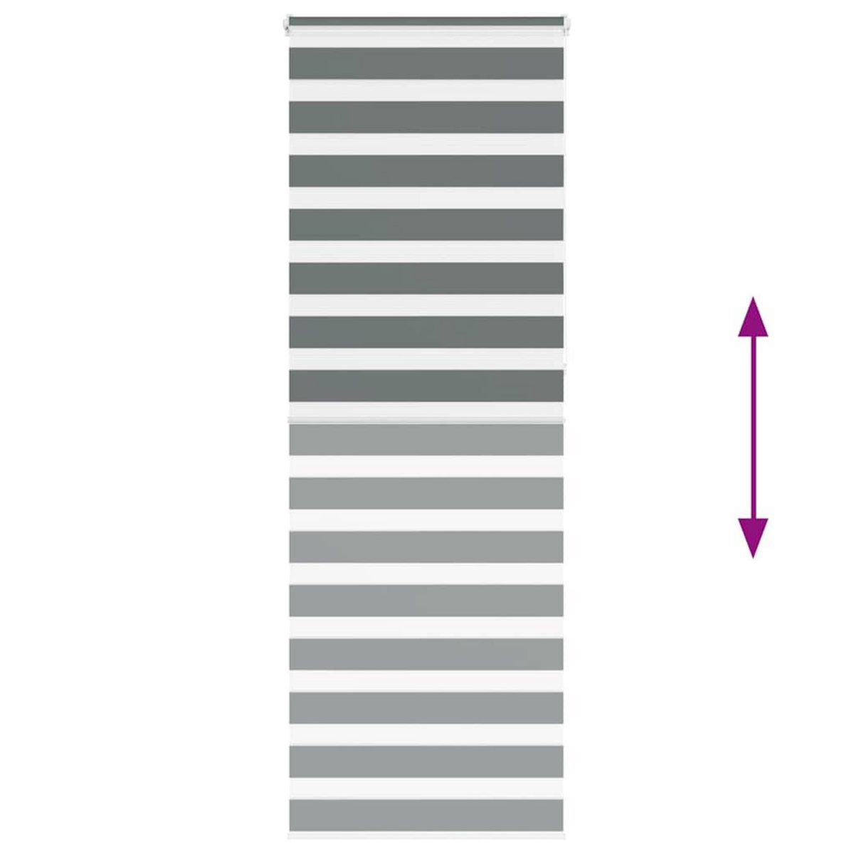 VIDAXL Store zebre gris fonce largeur du tissu 70,9 cm polyester