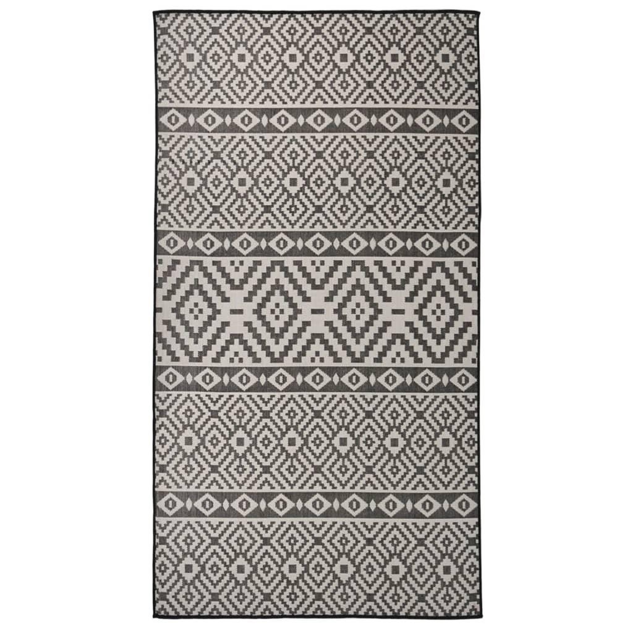 Voir la diapositive 1 : VIDAXL Tapis a tissage plat d'exterieur 80x150 cm Rayures noires