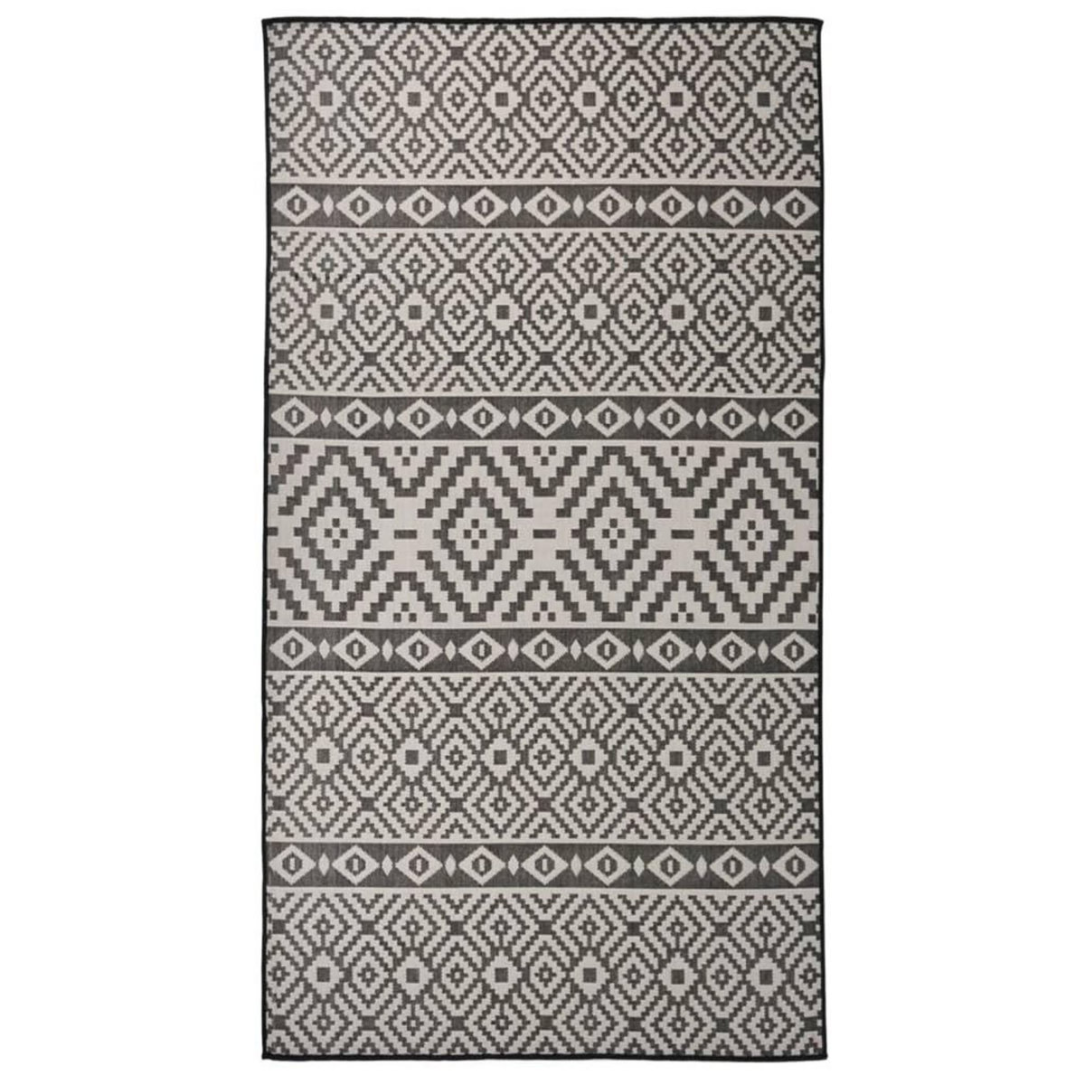 VIDAXL Tapis a tissage plat d'exterieur 80x150 cm Rayures noires