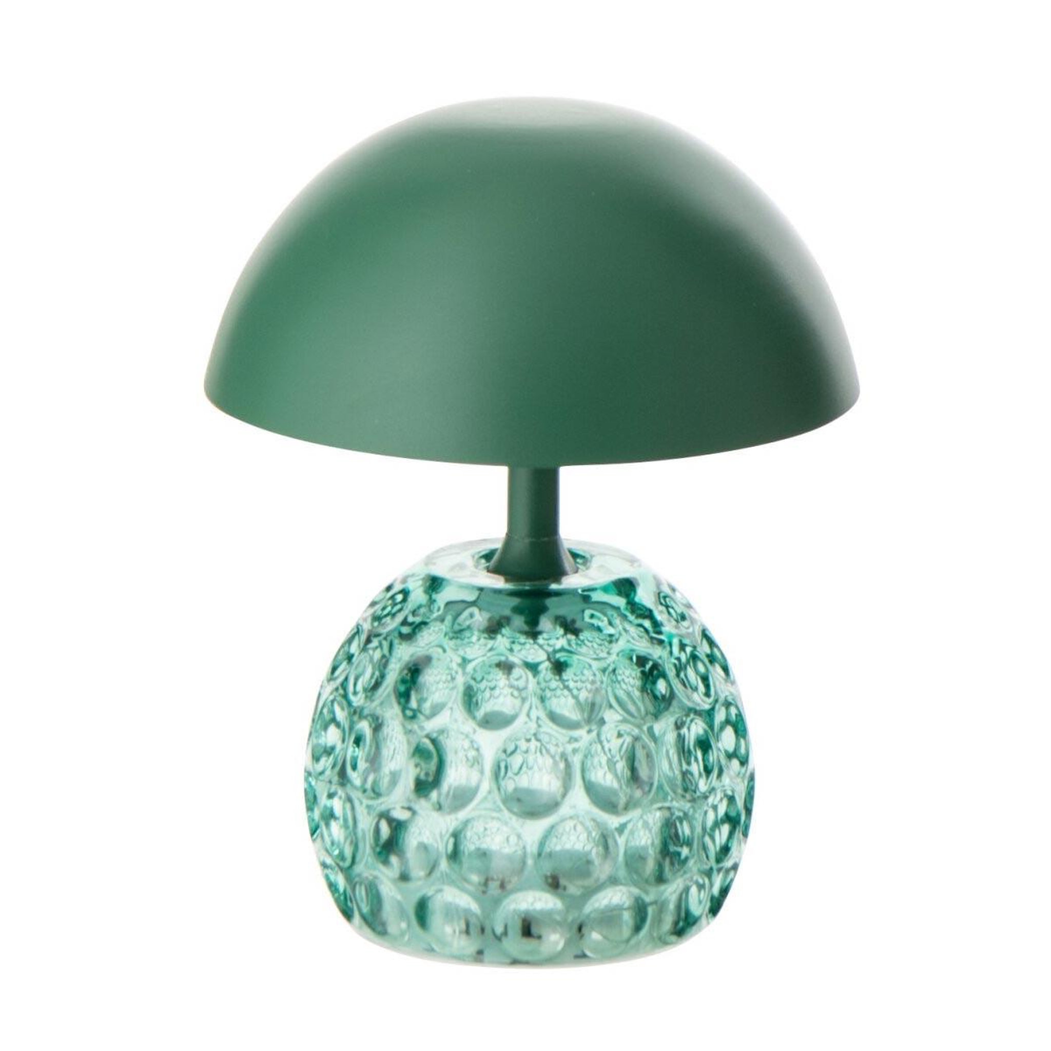 J-LINE Lampe à poser led champignon  fungo  15cm vert foncé