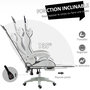 Voir la diapositive 6 : VINSETTO Chaise gaming fauteuil gamer inclinable réglable repose-pied rétractable oreilles de lapin amovibles noir blanc