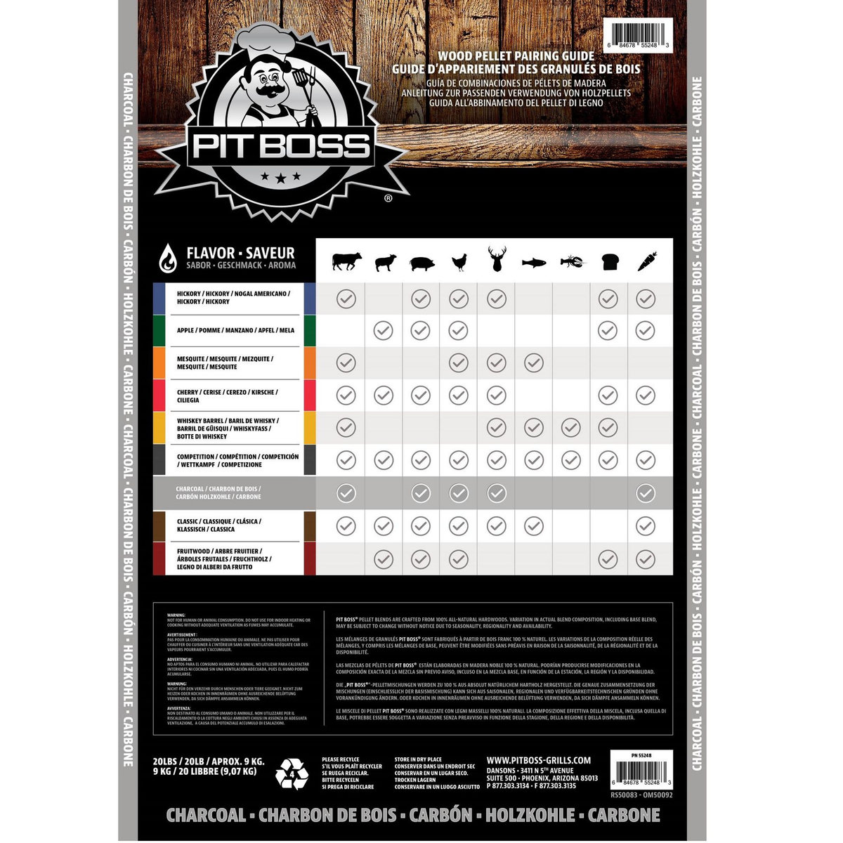 PIT BOSS Lot de 3 sacs de pellets pour barbecue - 27 kg