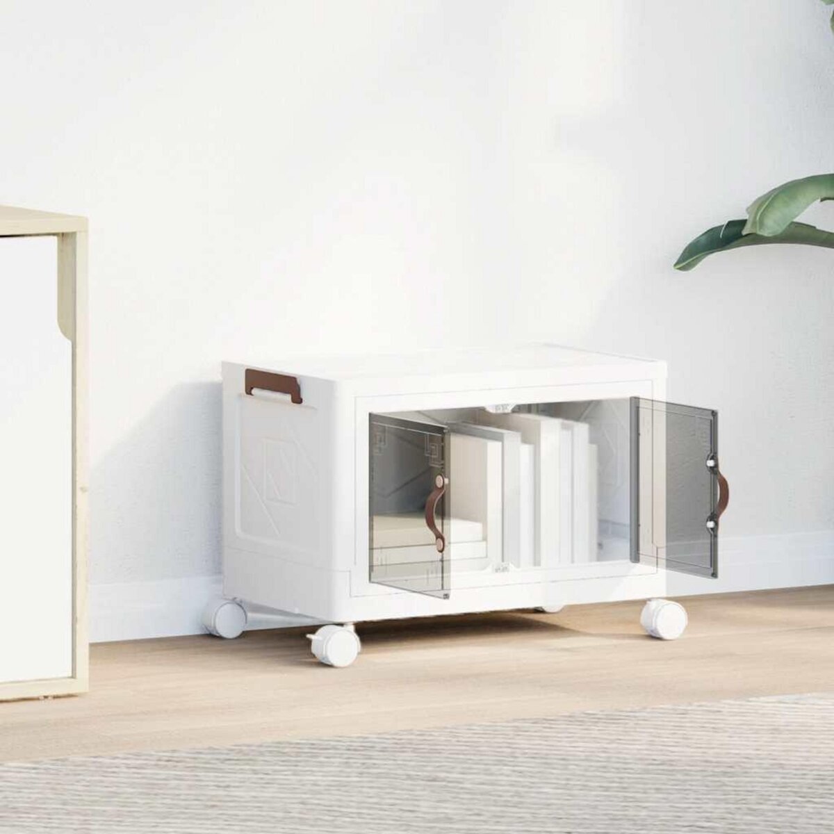 VIDAXL Boîte de rangement empilable avec roues 28 L 48,5x29,5x33 cm