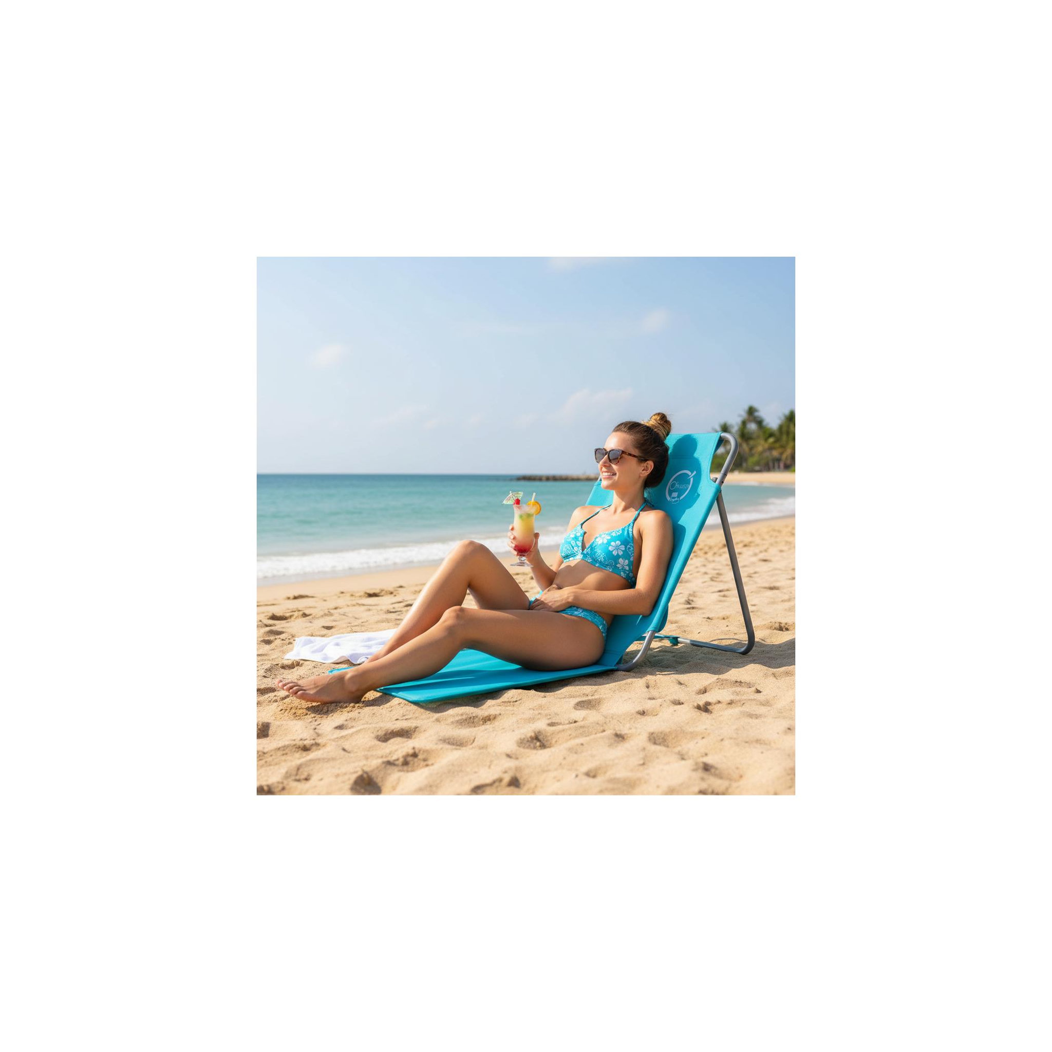 Voir la diapositive 4 : O'Beach Chaise dossier de plage pliable - O'Beach - Dimensions : 163 x 45 x 44 cm