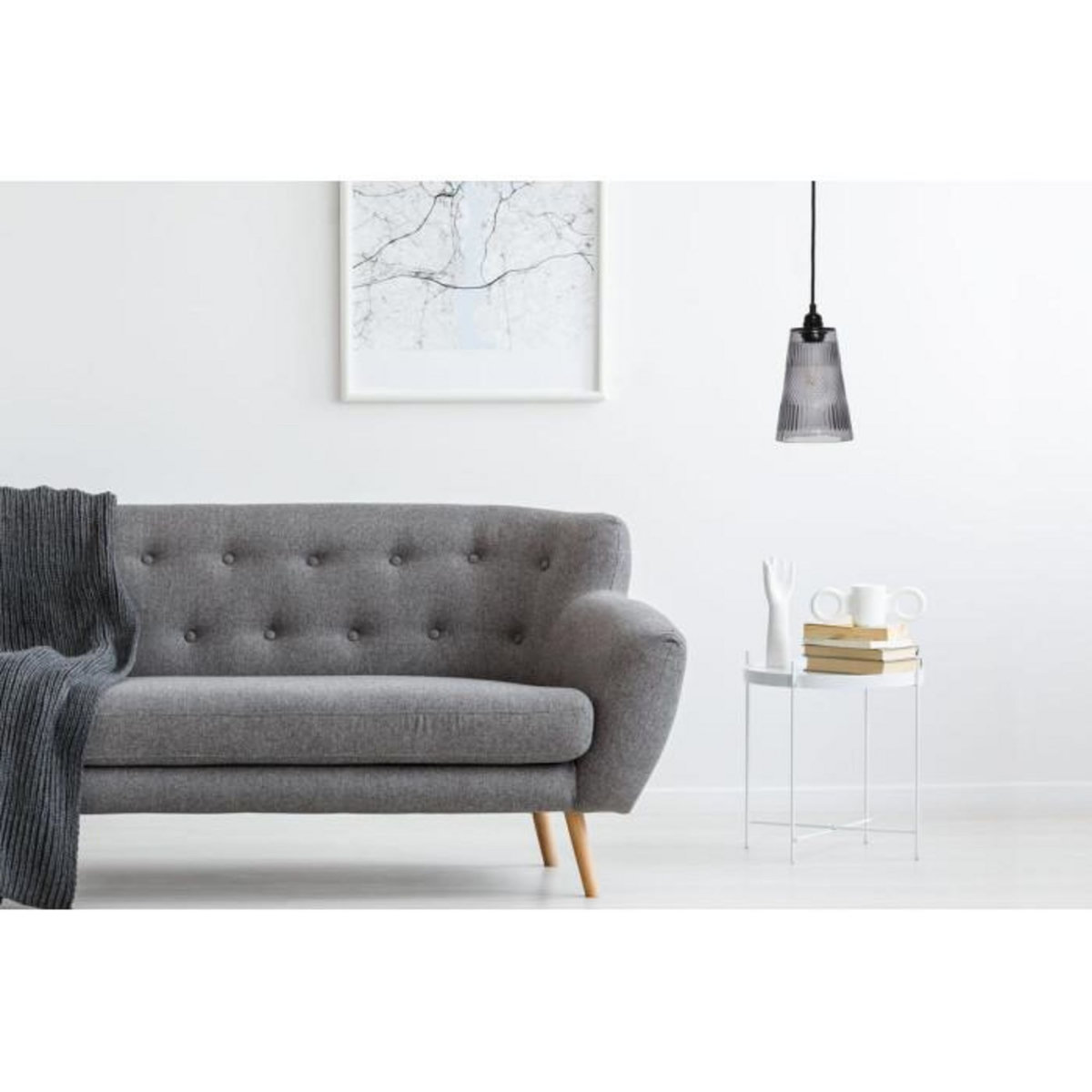 Paris Prix Lampe Suspension Design  Palum  14cm Gris