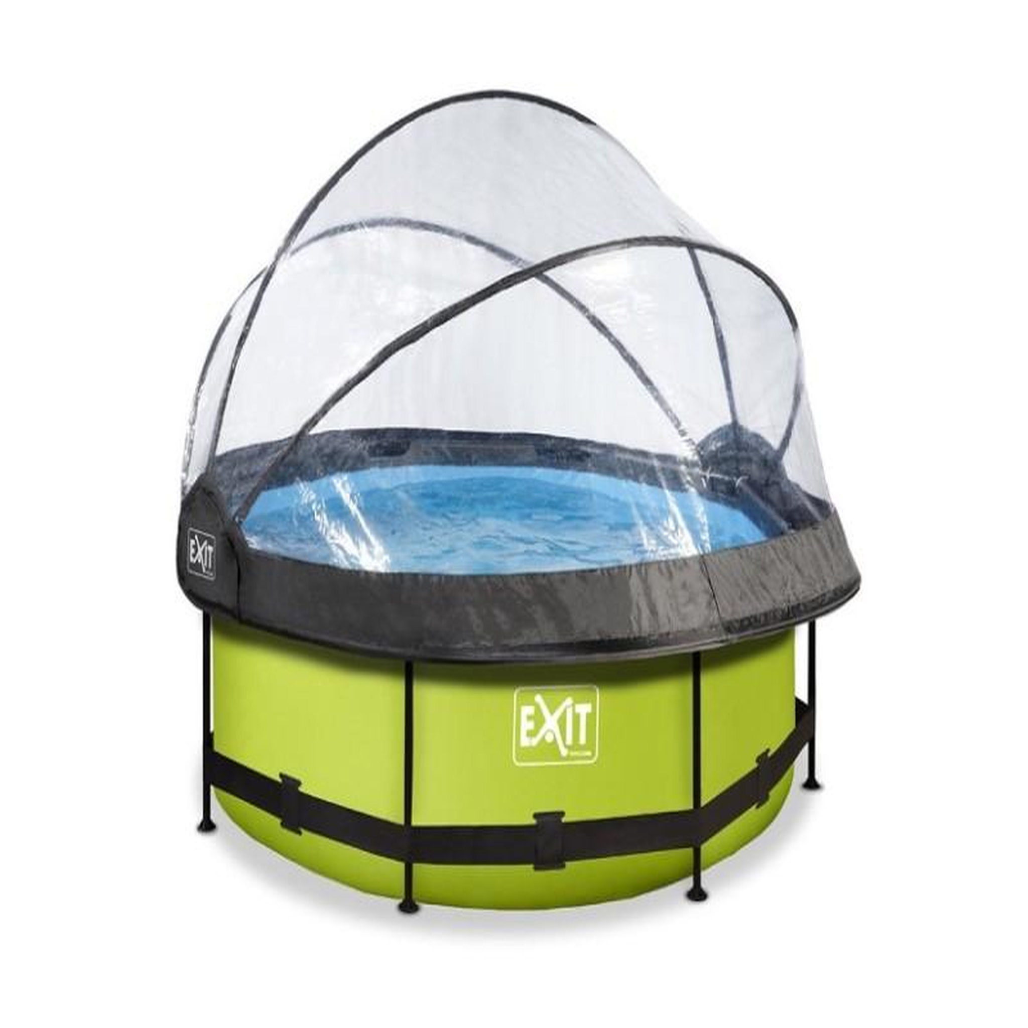 Voir la diapositive 3 : EXIT TOYS Piscine tubulaire Lime ronde 3,00 x 0,76 m avec dôme - Exit Toys