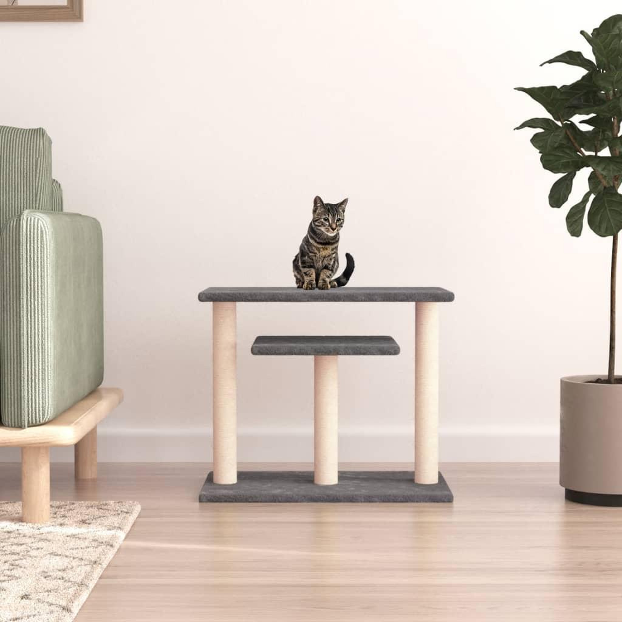 VIDAXL Arbres a chat avec plates-formes gris fonce 62,5 cm