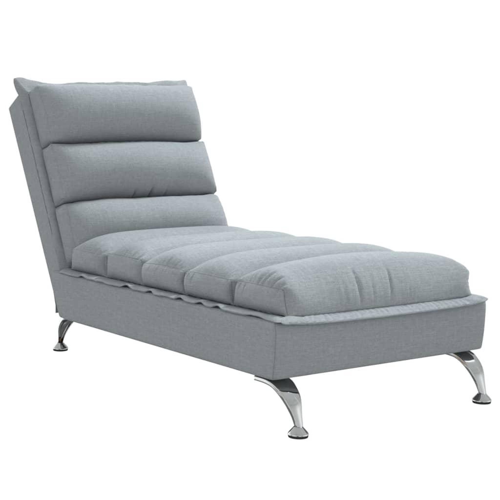 Voir la diapositive 2 : VIDAXL Chaise longue avec coussins gris clair tissu