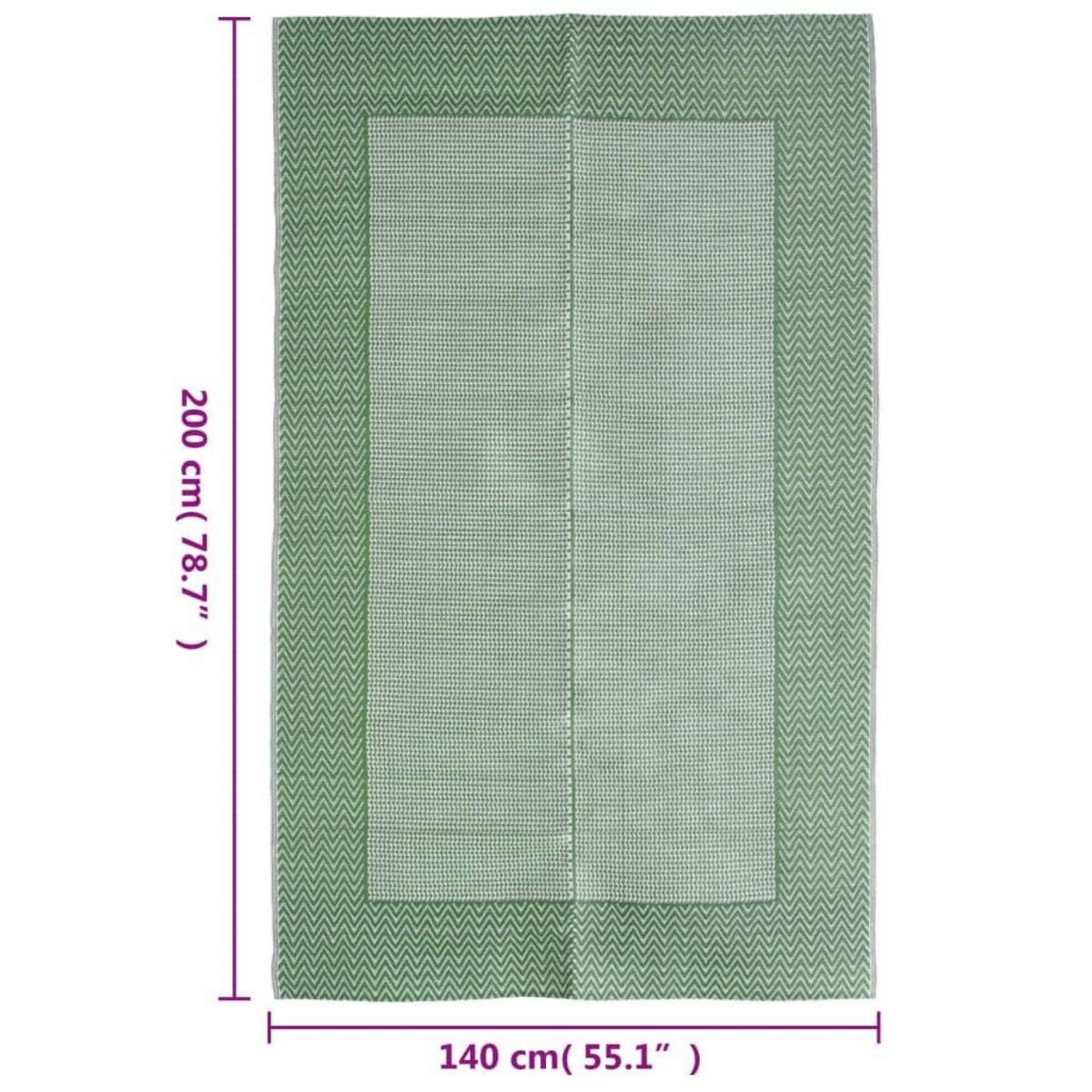 VIDAXL Tapis d'exterieur ARAKIL vert 140 x 200 cm PP