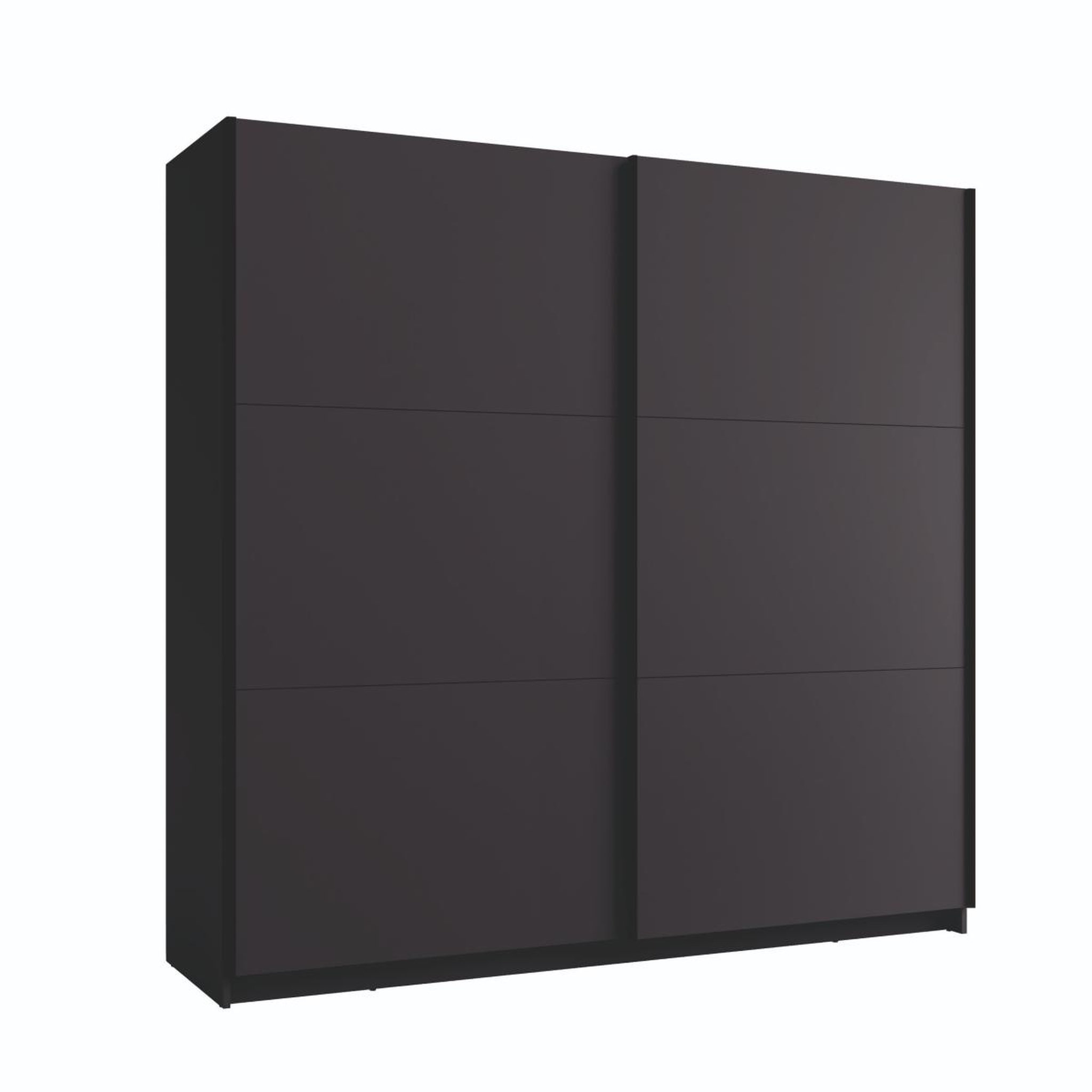 JLC KREATION Armoire dressing grise avec portes coulissantes 150cm kas